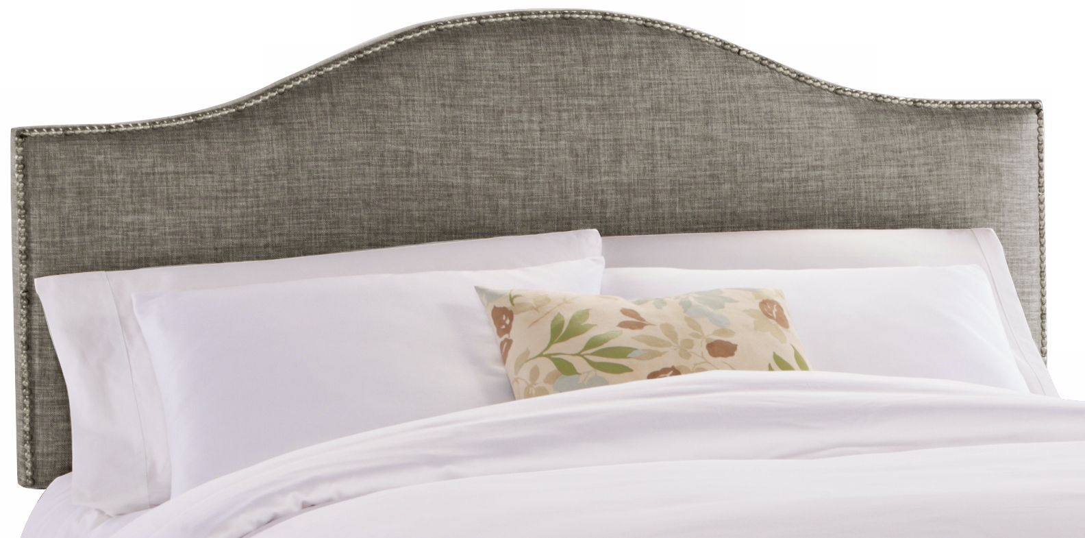 Groupie Pewter Nailhead Trim Arched Headboard