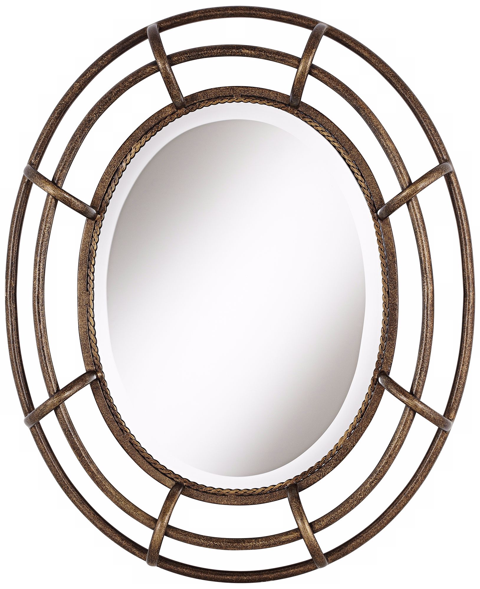 Open Work Braid 29 1/2" High Bronze and Gold Wall Mirror