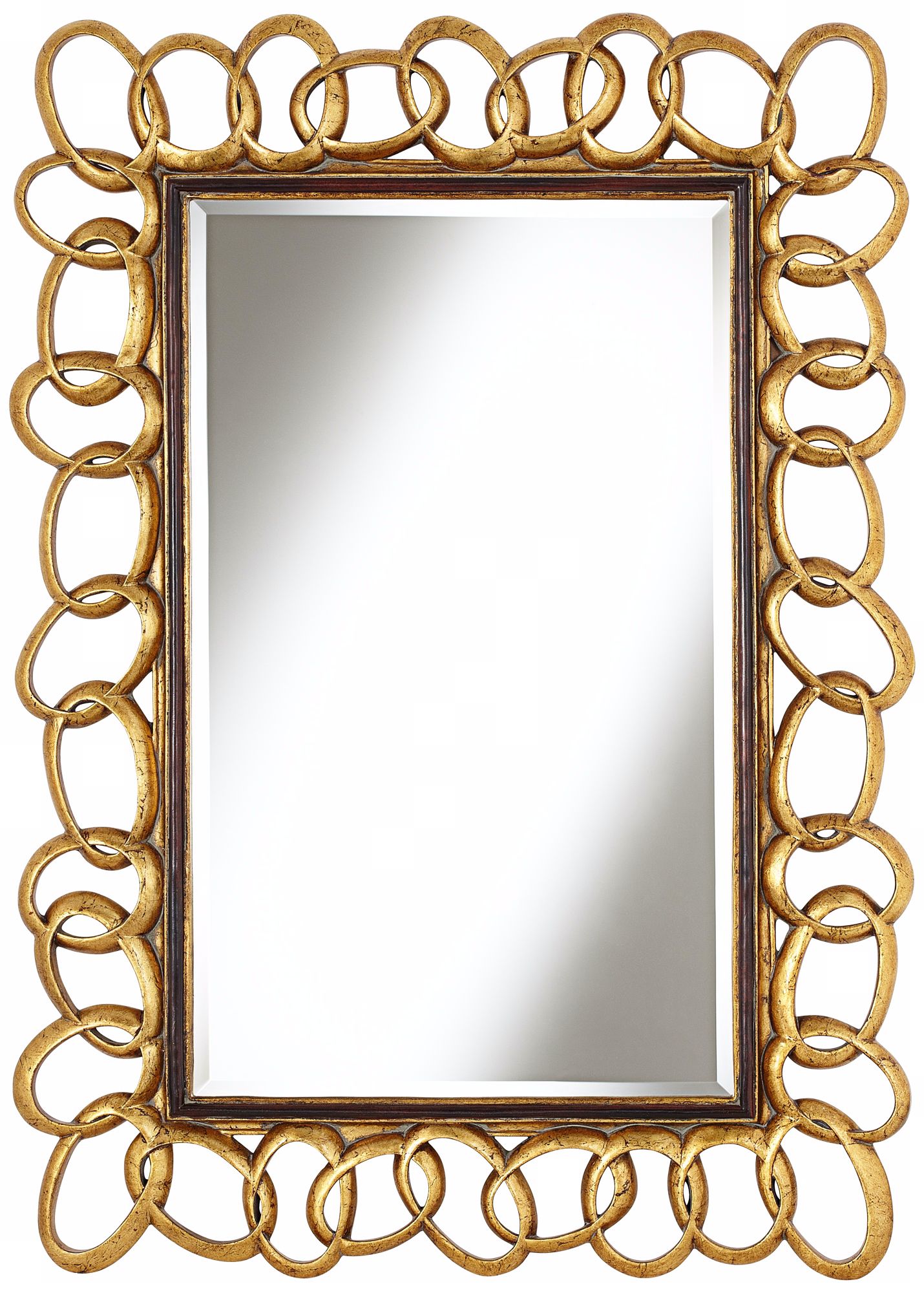 Chain Link 41 3/4" High Antique Gold Wall Mirror