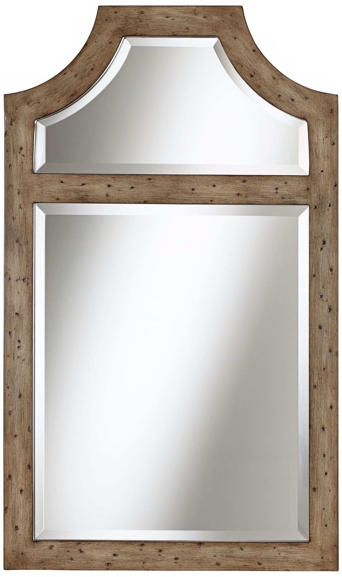 Squared Arch 37" High Distressed Wall Mirror
