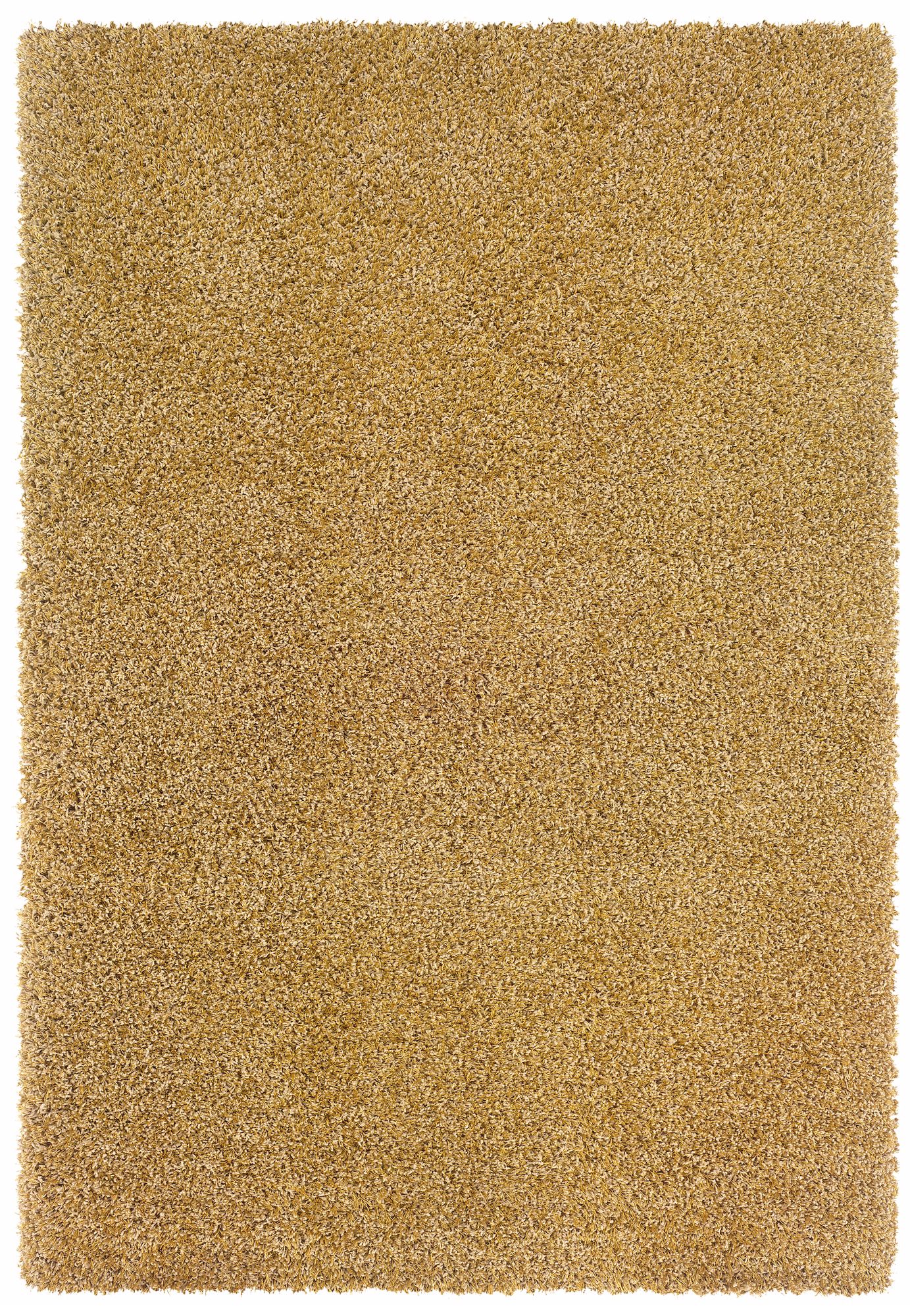 Waves Collection Gold/Ivory Shag Area Rug