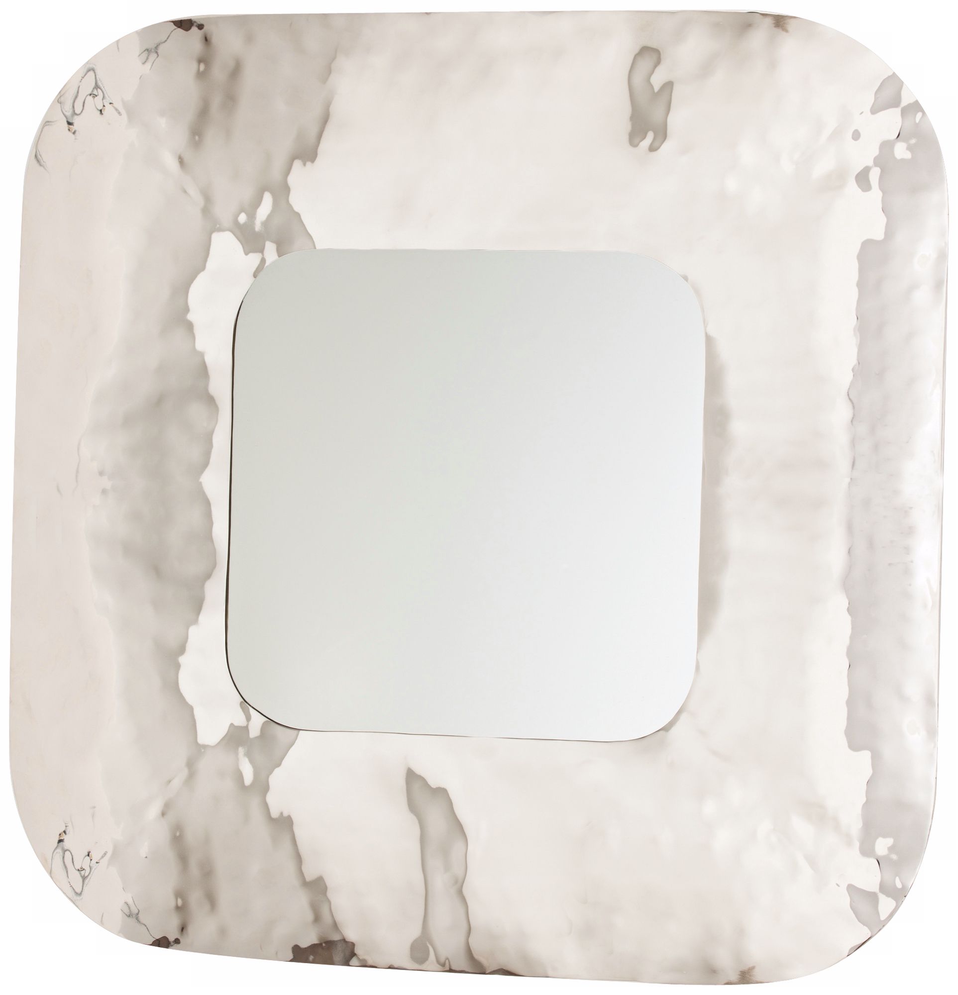Nash 31 1/2" Square Hammered Iron Contemporary Wall Mirror