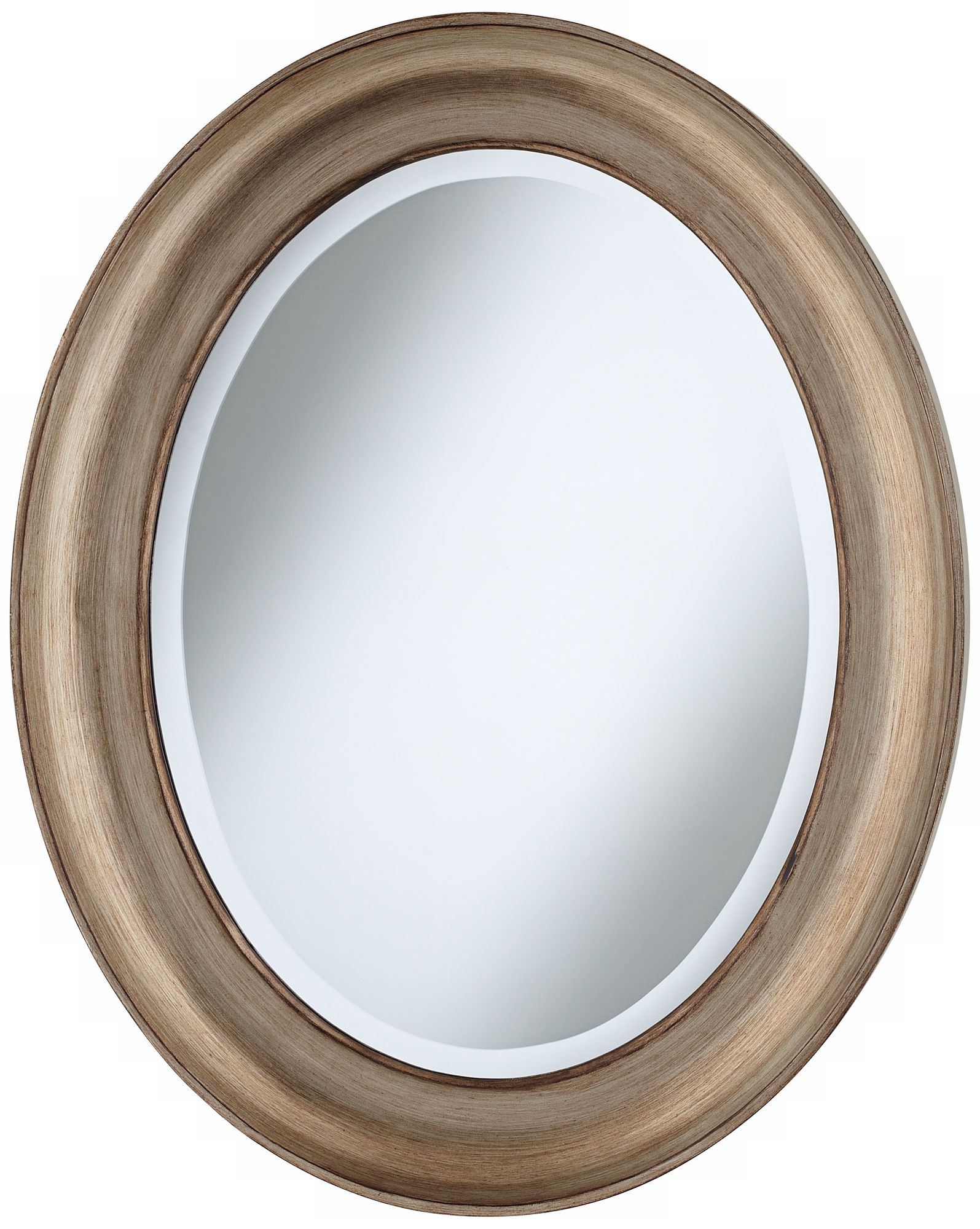 Cameo Champagne Finish 30 1/2" High Oval Wall Mirror