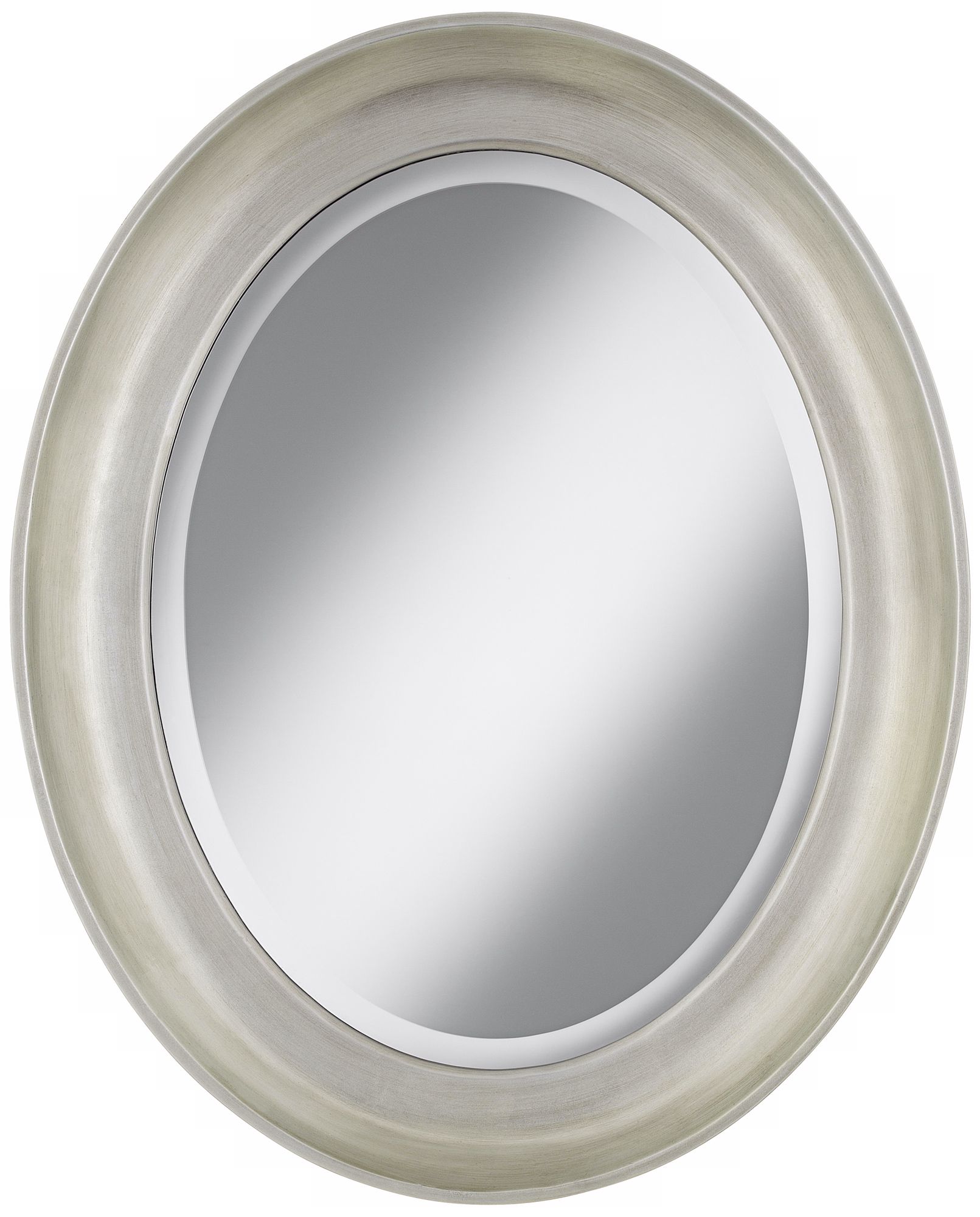 Cameo Silver Finish 30 1/2" High Oval Wall Mirror