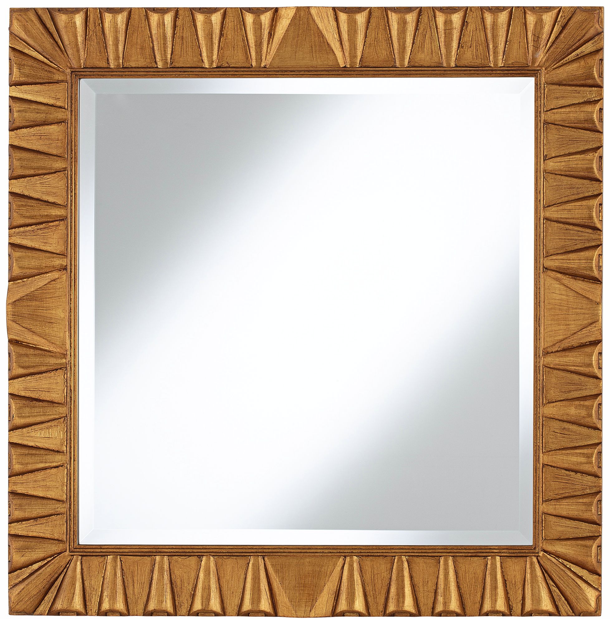 Coba Antique Gold Carved-Look 30" Square Wall Mirror