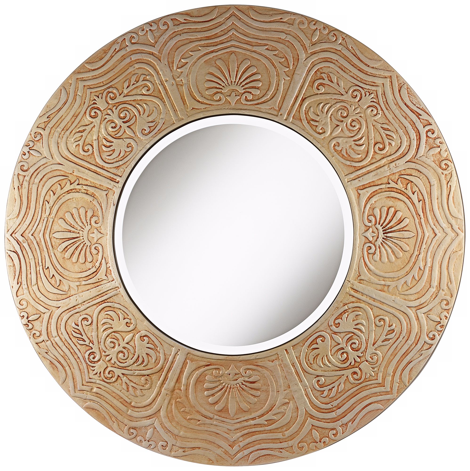 Timur 31 3/4" Round Gold Wall Mirror