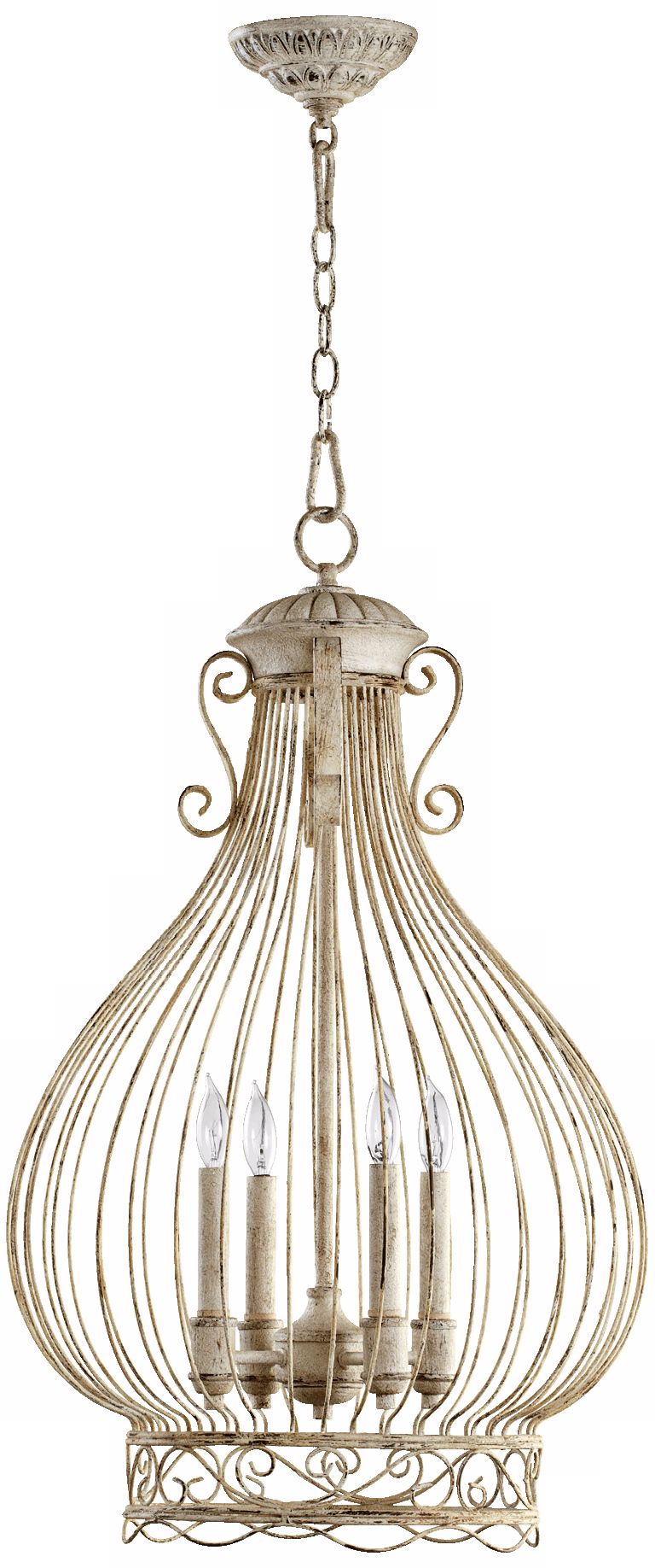 Quorum Birdcage 4-Light 18" Wide Persian White Pendant Light