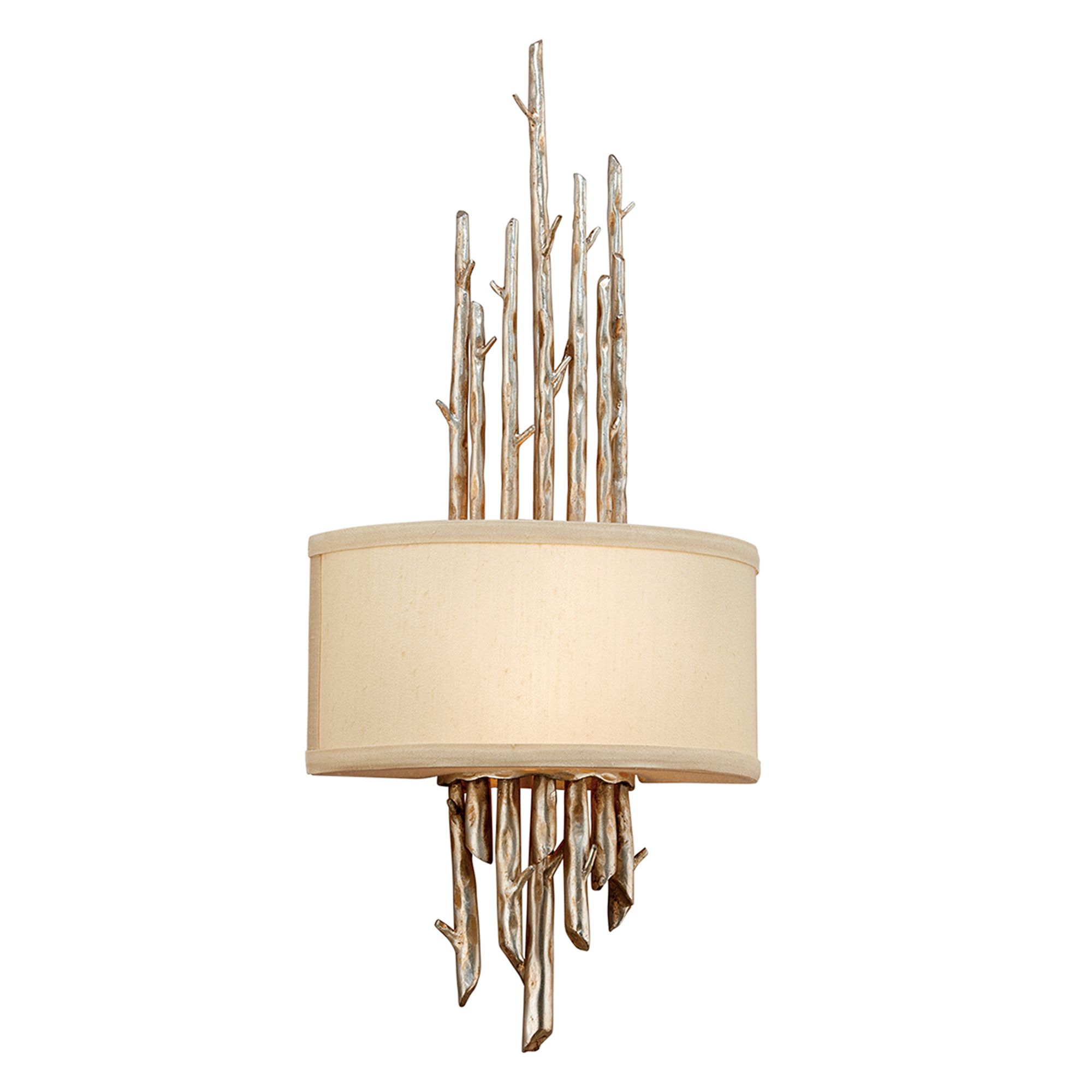 Adirondack 25" High Rustic Silver Leaf Wall Sconce