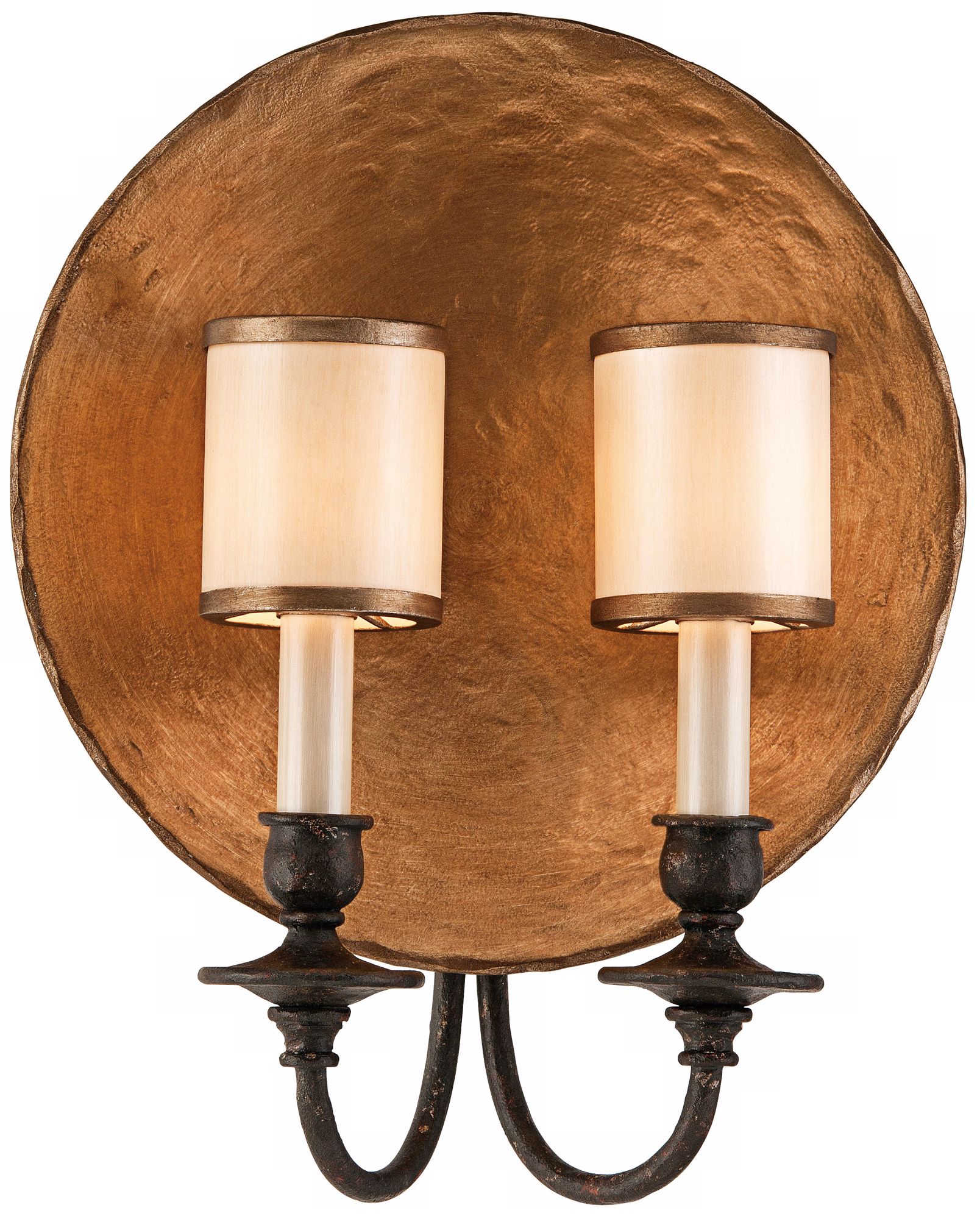 Cymbal 14 3/4" High Bronze Leaf Wall Sconce