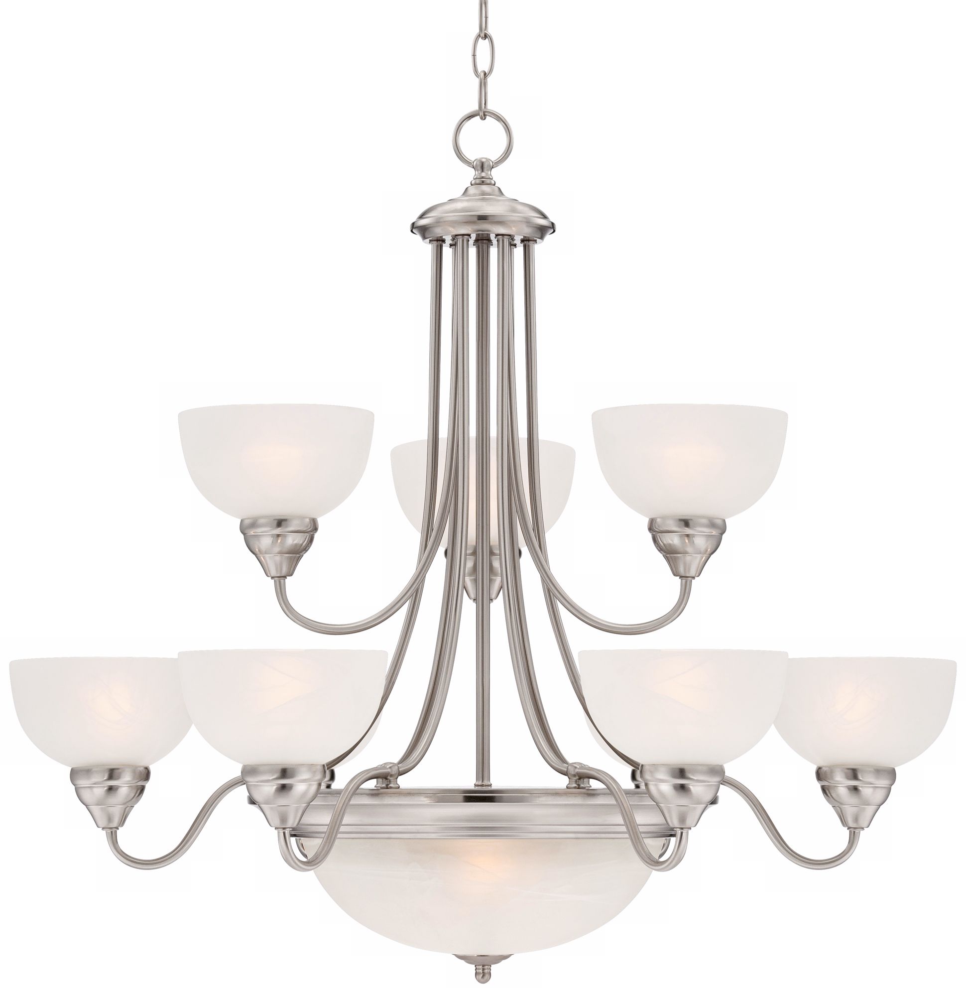 Conroy White Marble 30 1/2" Wide Steel Entry Chandelier