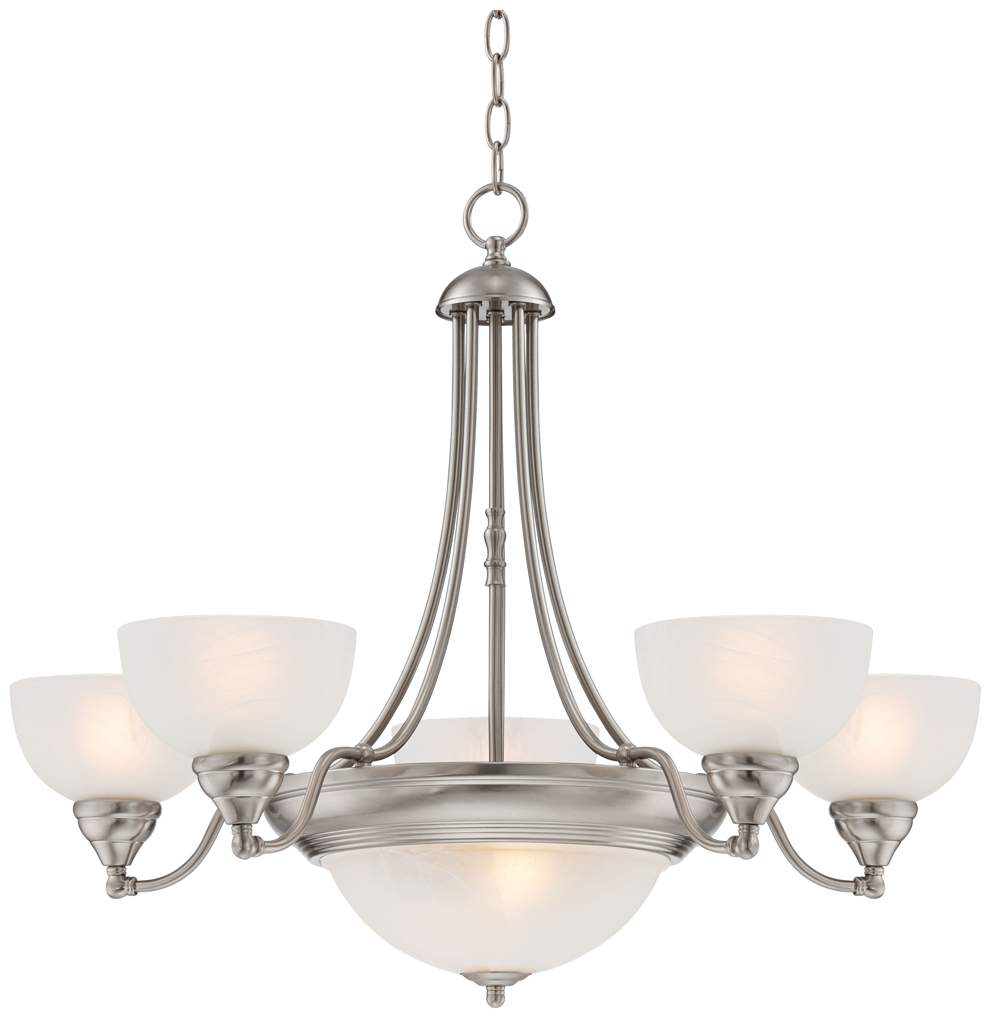 Conroy White Marble 28" Wide 7-Light Steel Chandelier