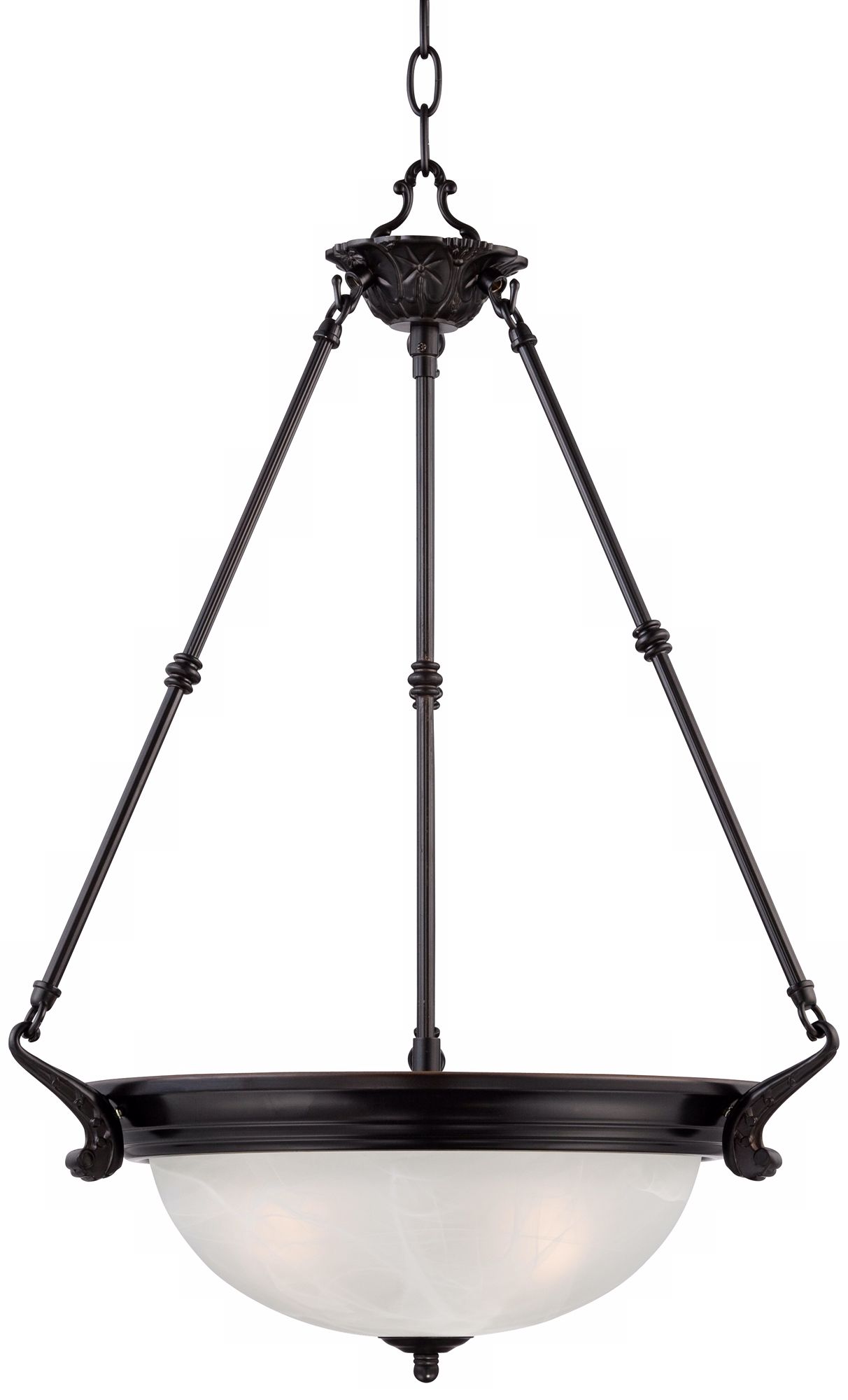 Conroy White Marble 18" Wide Bronze Pendant Light