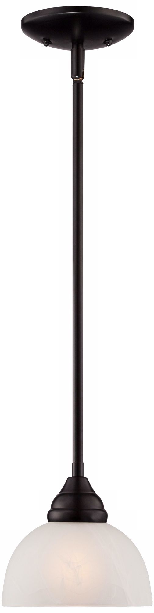 Conroy White Marble 6" Wide Bronze Mini Pendant Light