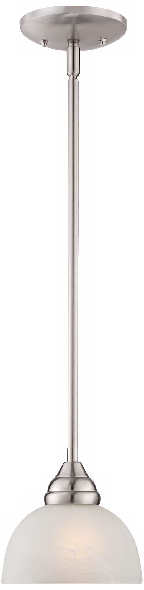 Conroy White Marble 7" Wide Steel Mini Pendant Light