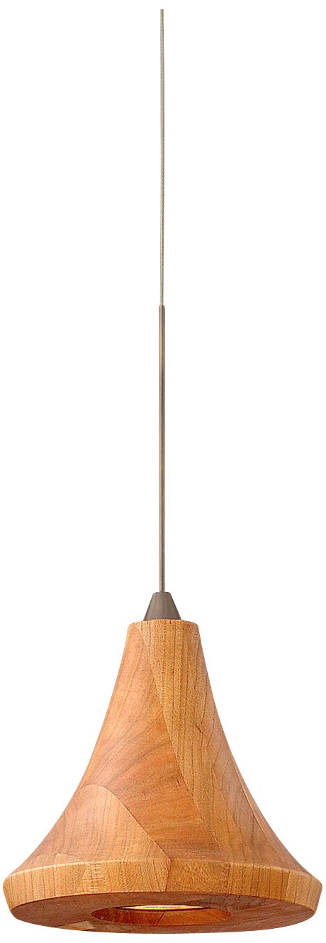 Fredrick Ramond Loft 6" Wide Cherry Wood Mini Pendant Light