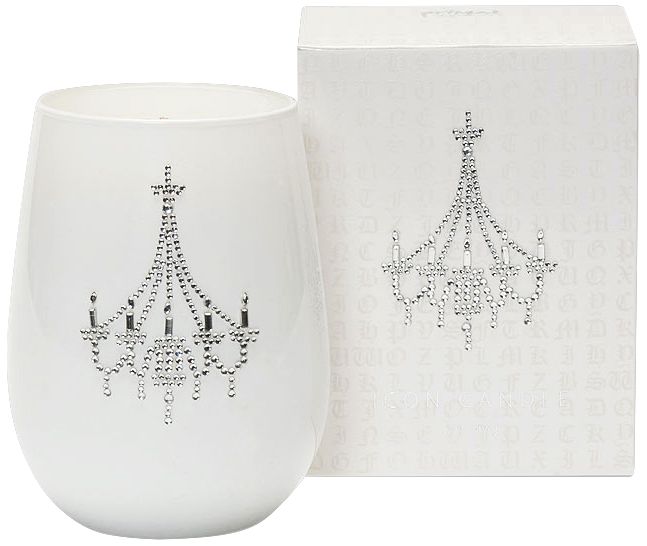 Chandelier Icon Candle in Black Glass