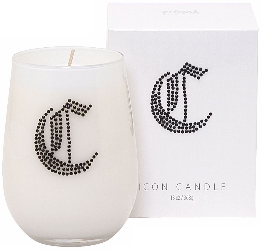 Letter "C" Fragrant Monogram Stemless Wine Glass Candle