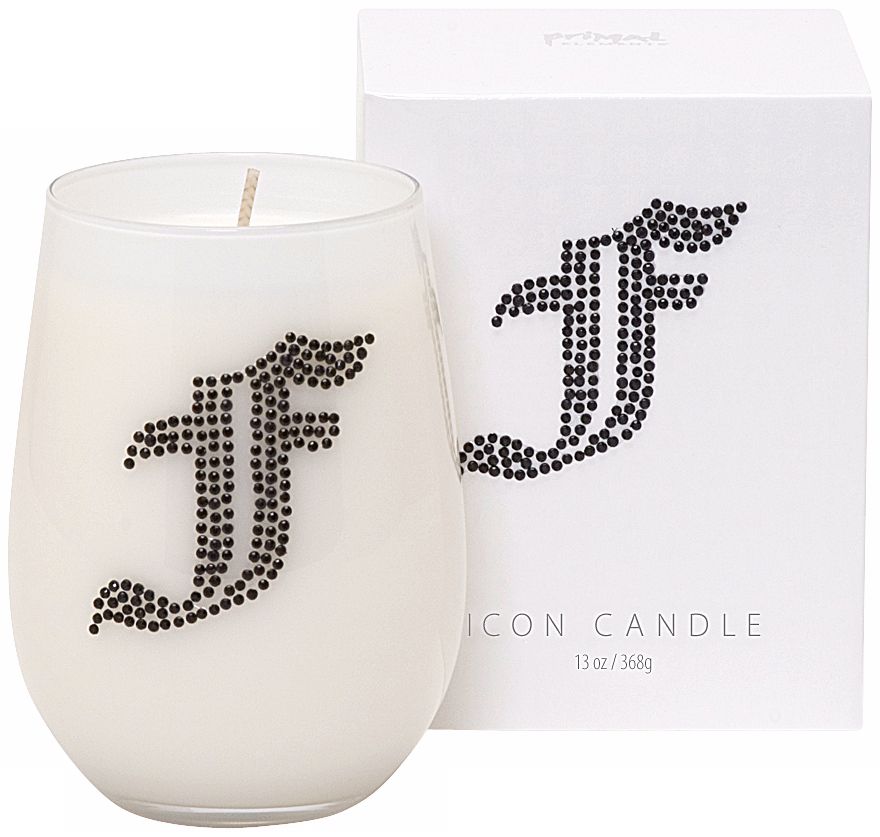 Letter "F" Fragrant Monogram Stemless Wine Glass Candle
