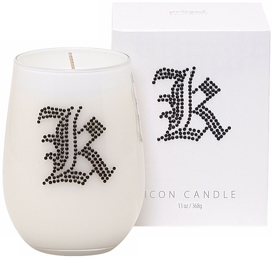 Letter "K" Fragrant Monogram Stemless Wine Glass Candle
