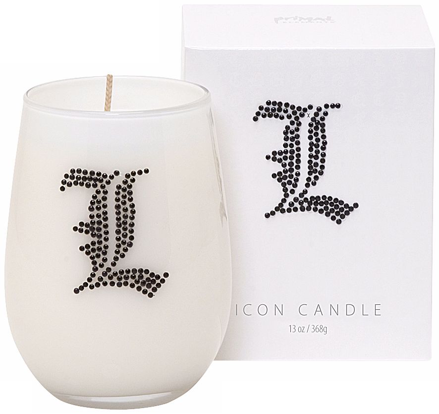 Letter "L" Fragrant Monogram Stemless Wine Glass Candle