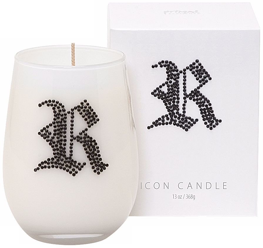 Letter "R" Fragrant Monogram Stemless Wine Glass Candle