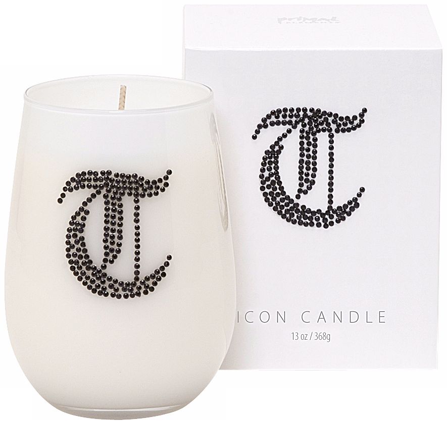 Letter "T" Fragrant Monogram Stemless Wine Glass Candle