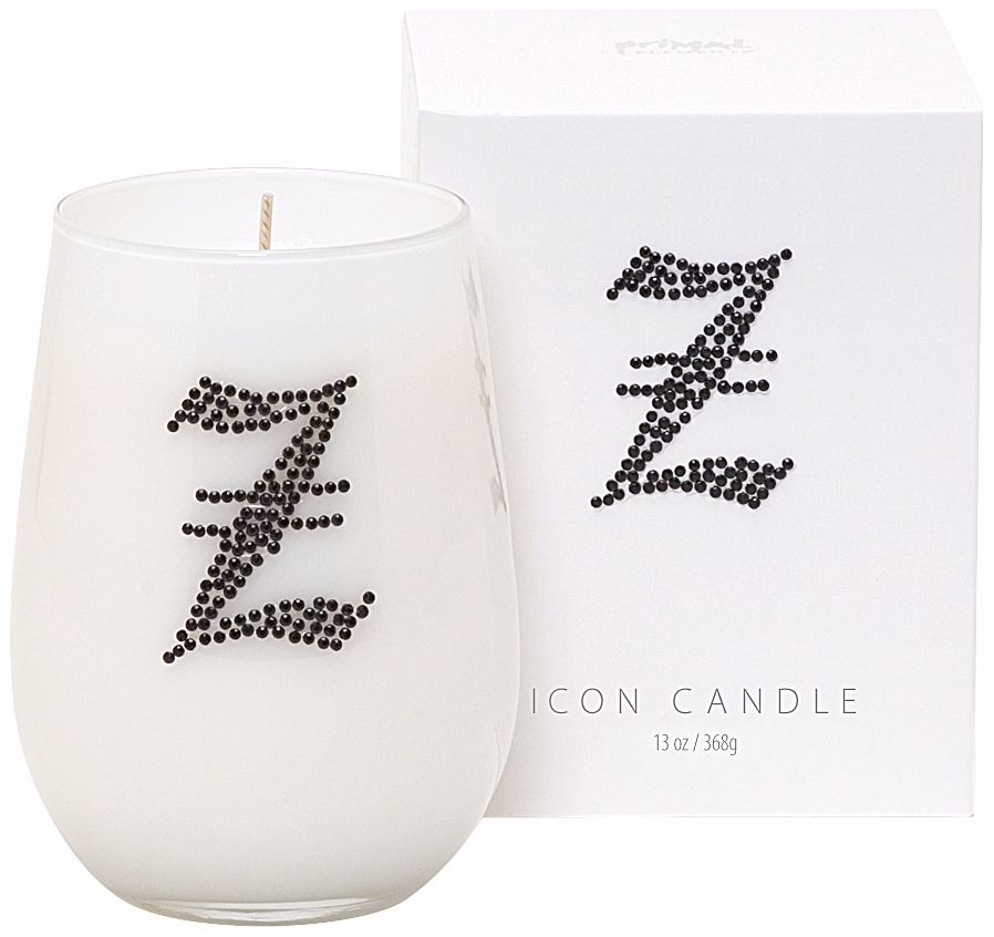 Letter "Z" Fragrant Monogram Stemless Wine Glass Candle