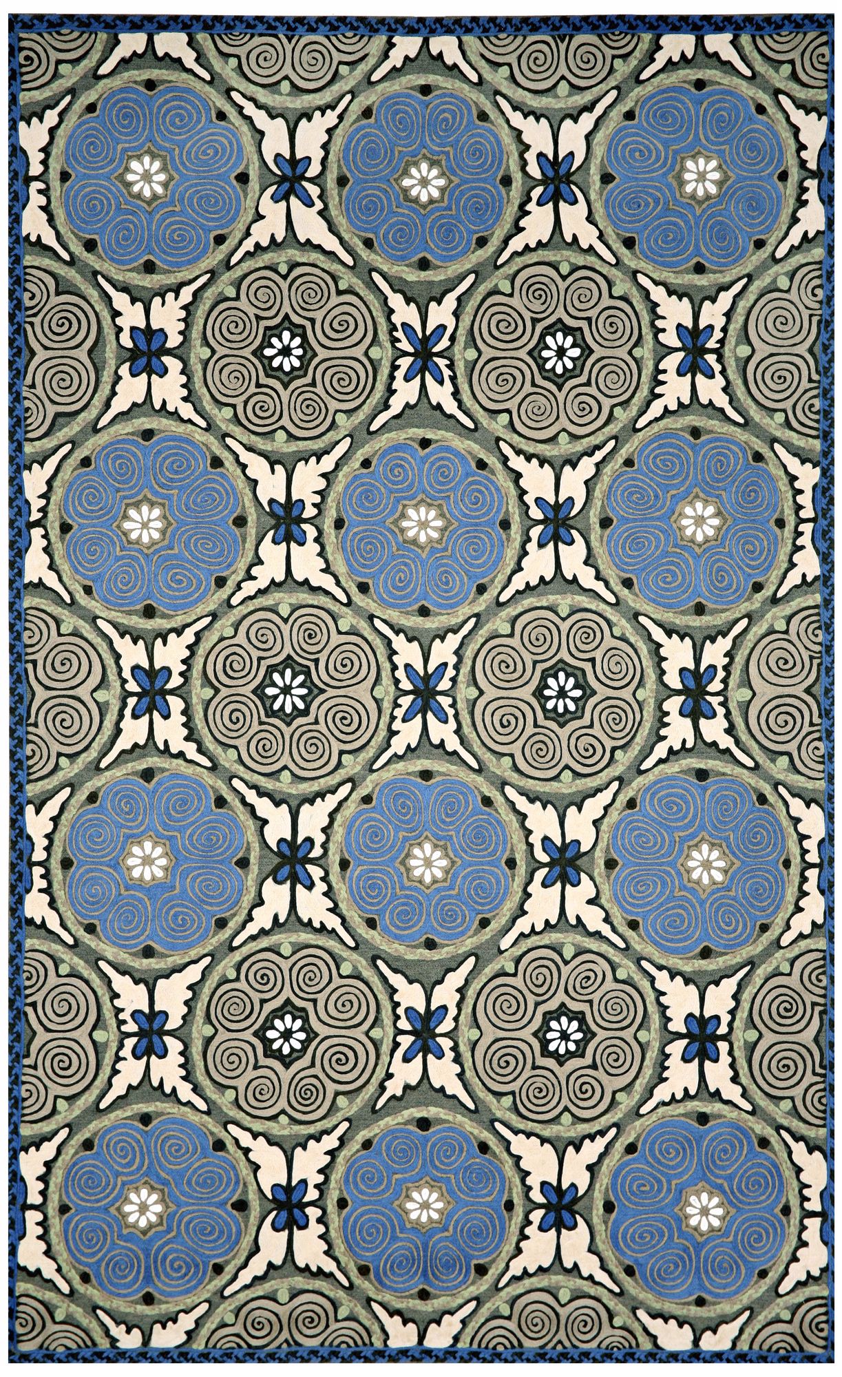 Liora Manne Visions IV Souzani Circles Blue Area Rug        