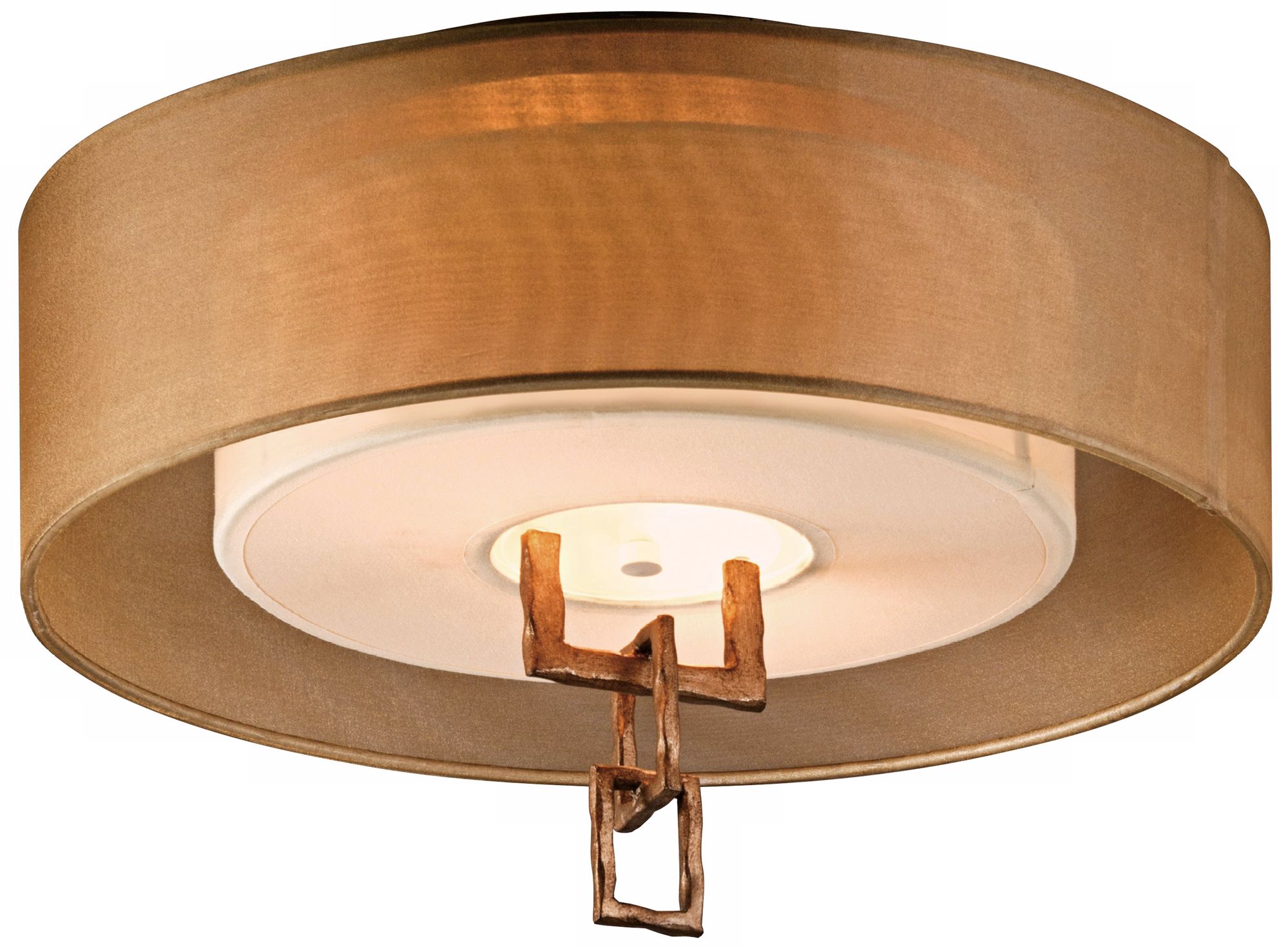Link 18" Wide Bronze Leaf Ceiling Light