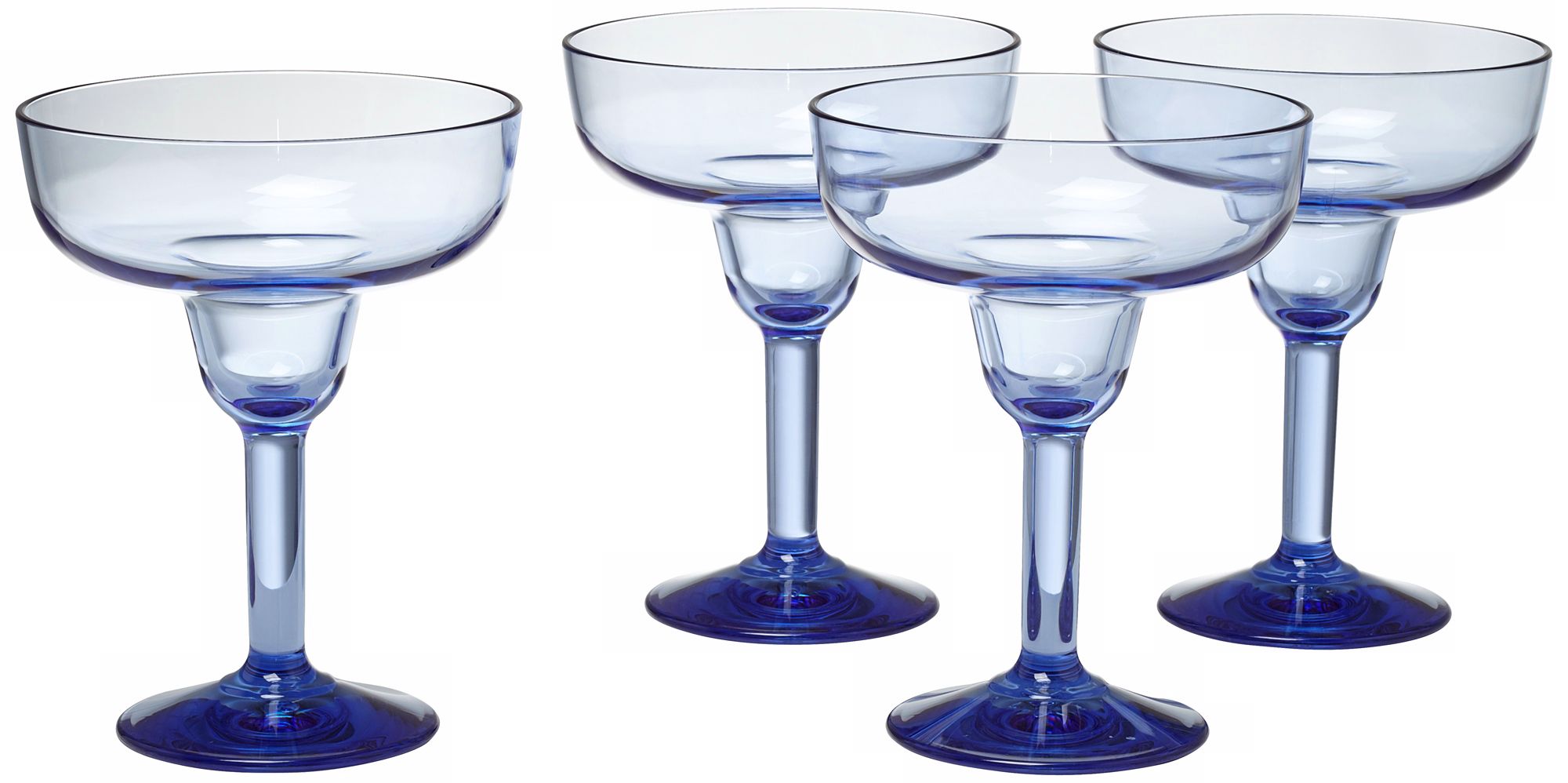 Set of 4 Pacific Blue Grande Margarita Glasses