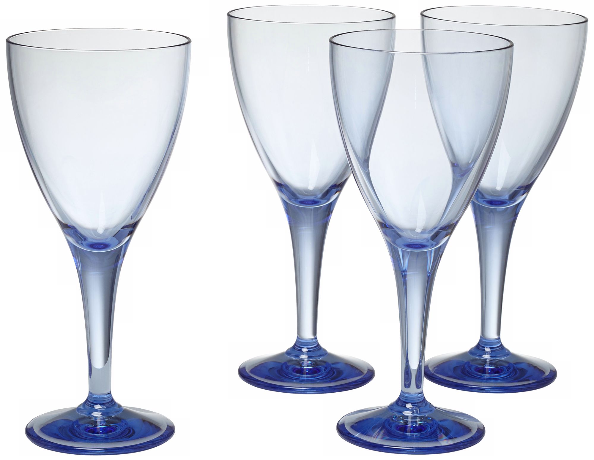 Set of 4 Pacific Blue Wine Goblets