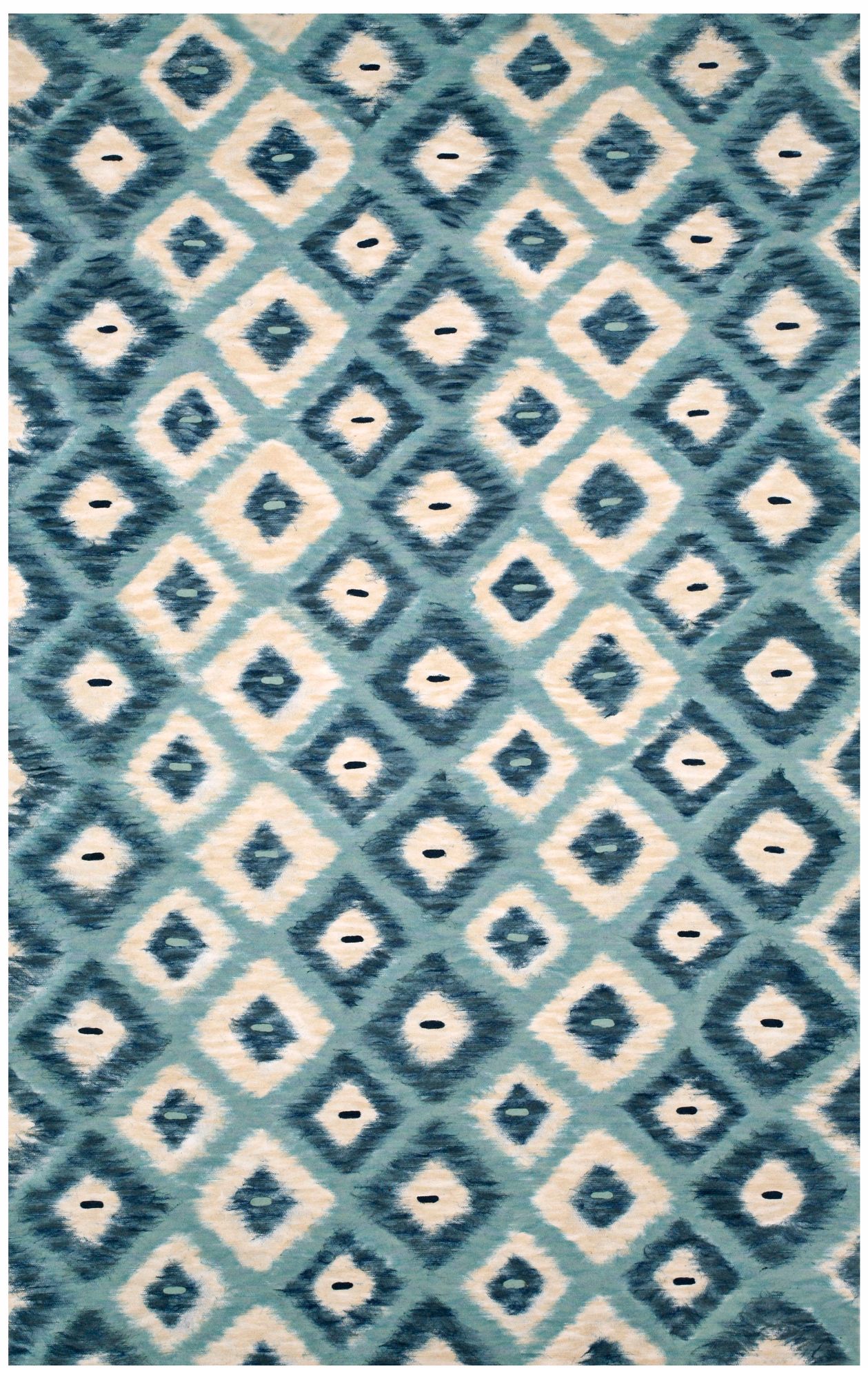 Liora Manne Visions II Ikat Diamonds Aqua Area Rug