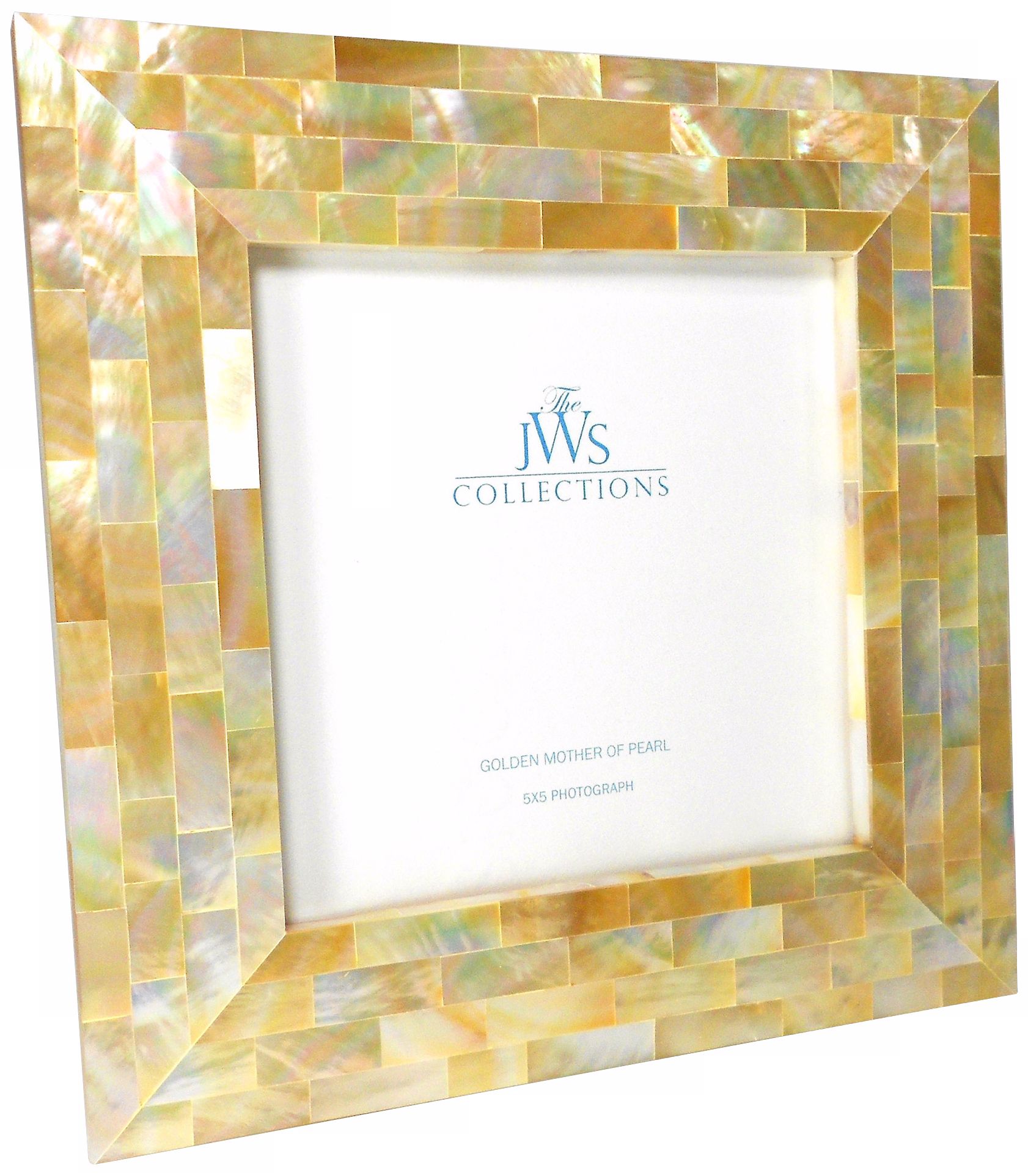 Golden Mother of Pearl Oyster Shell 5x5 Picture Frame