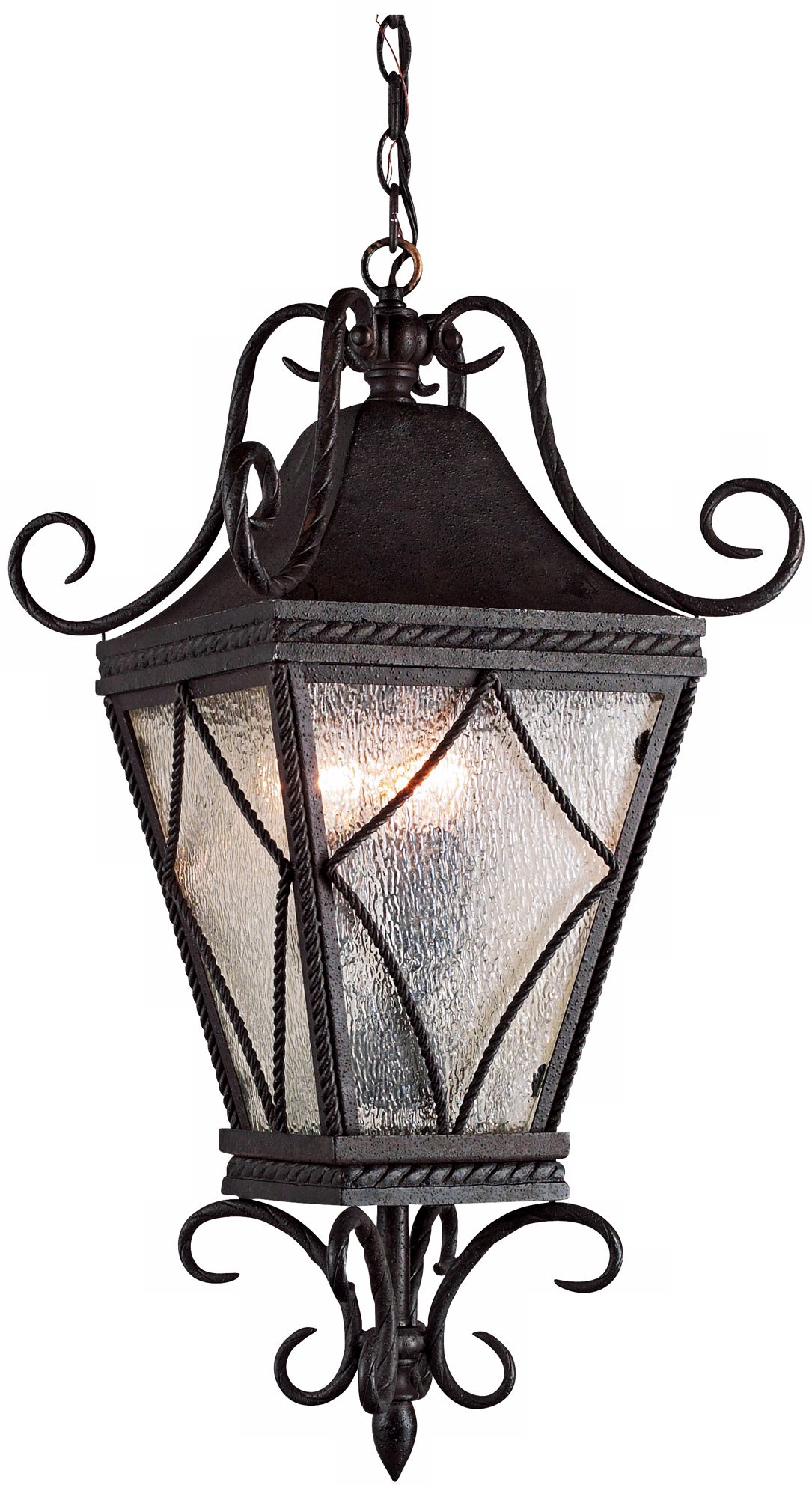 Mavis Mottled Glass 10 1/2" Charcoal Outdoor Pendant Light