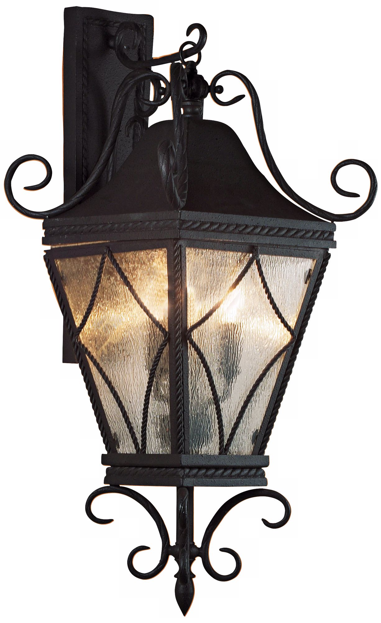 Mavis Mottled Glass 13" Wide Charcoal Outdoor Wall Light