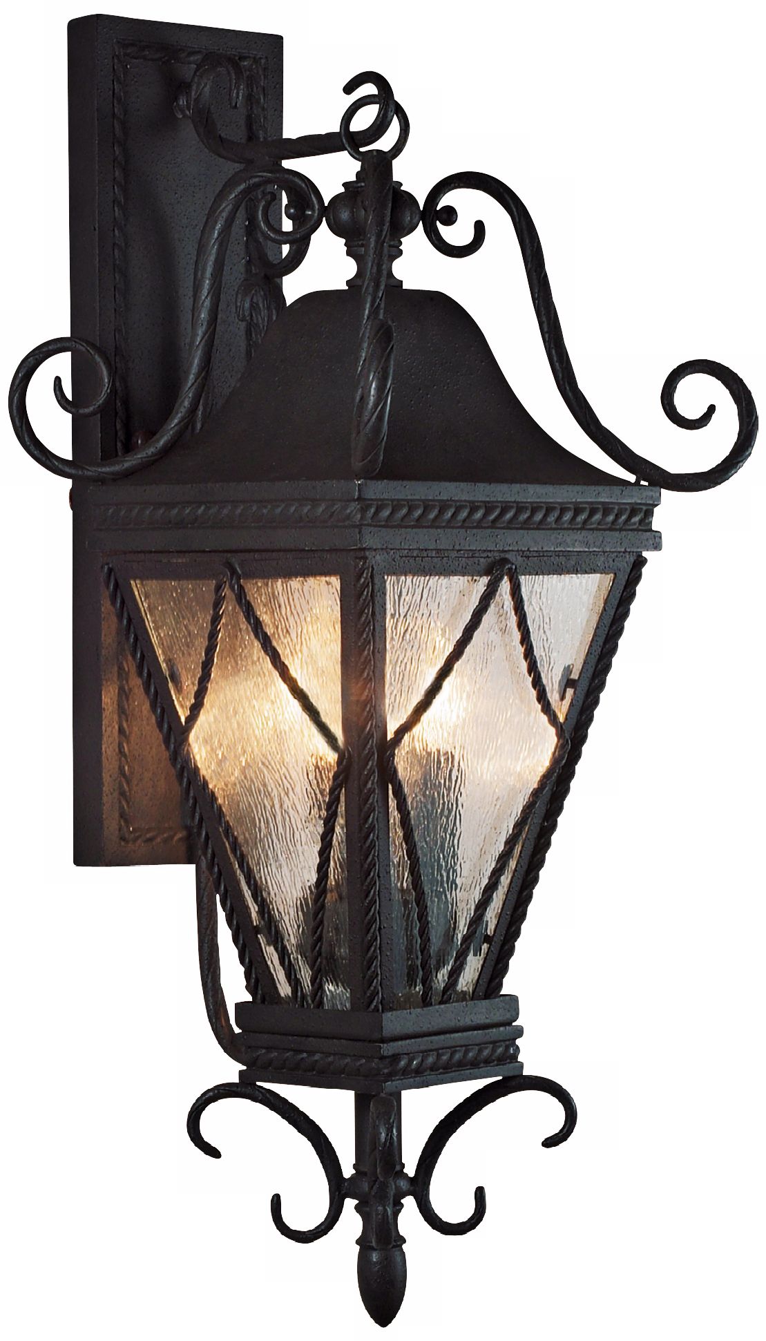 Mavis Mottled Glass 10 1/2" Charcoal Outdoor Wall Light