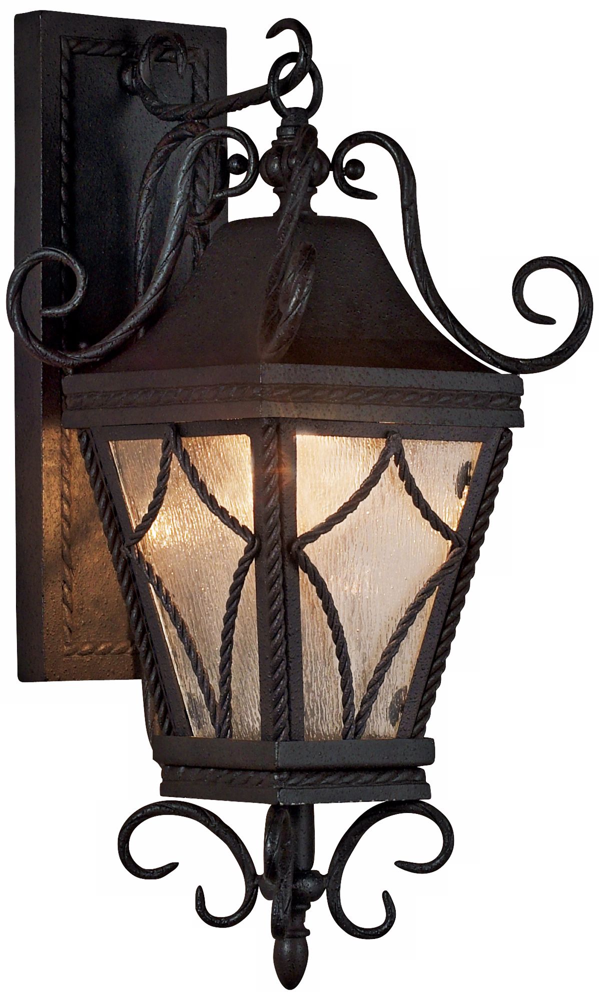 Mavis Mottled Glass 8" Wide Charcoal Outdoor Wall Light