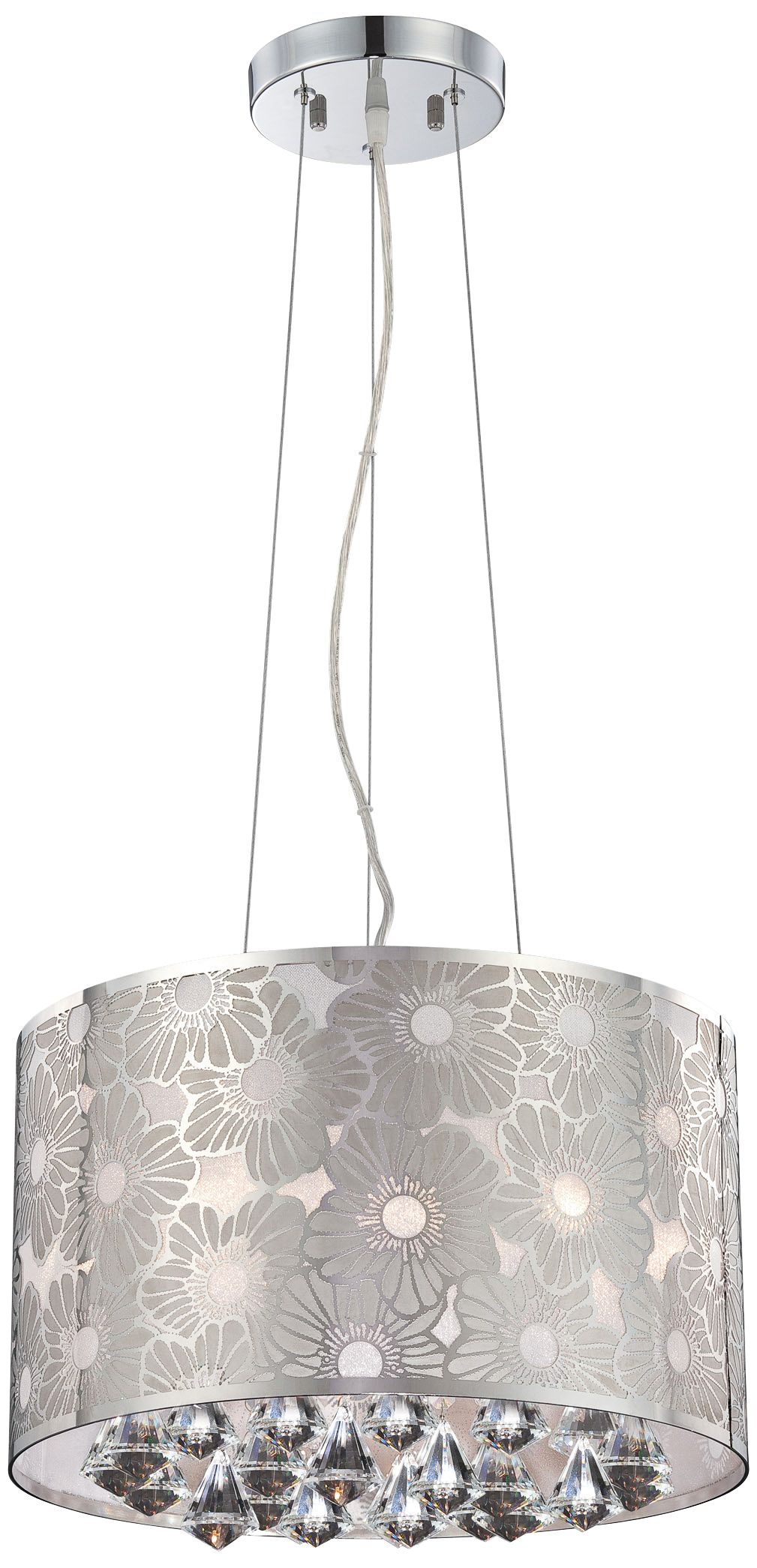 Lite Source Floral Crystal Pendant Light