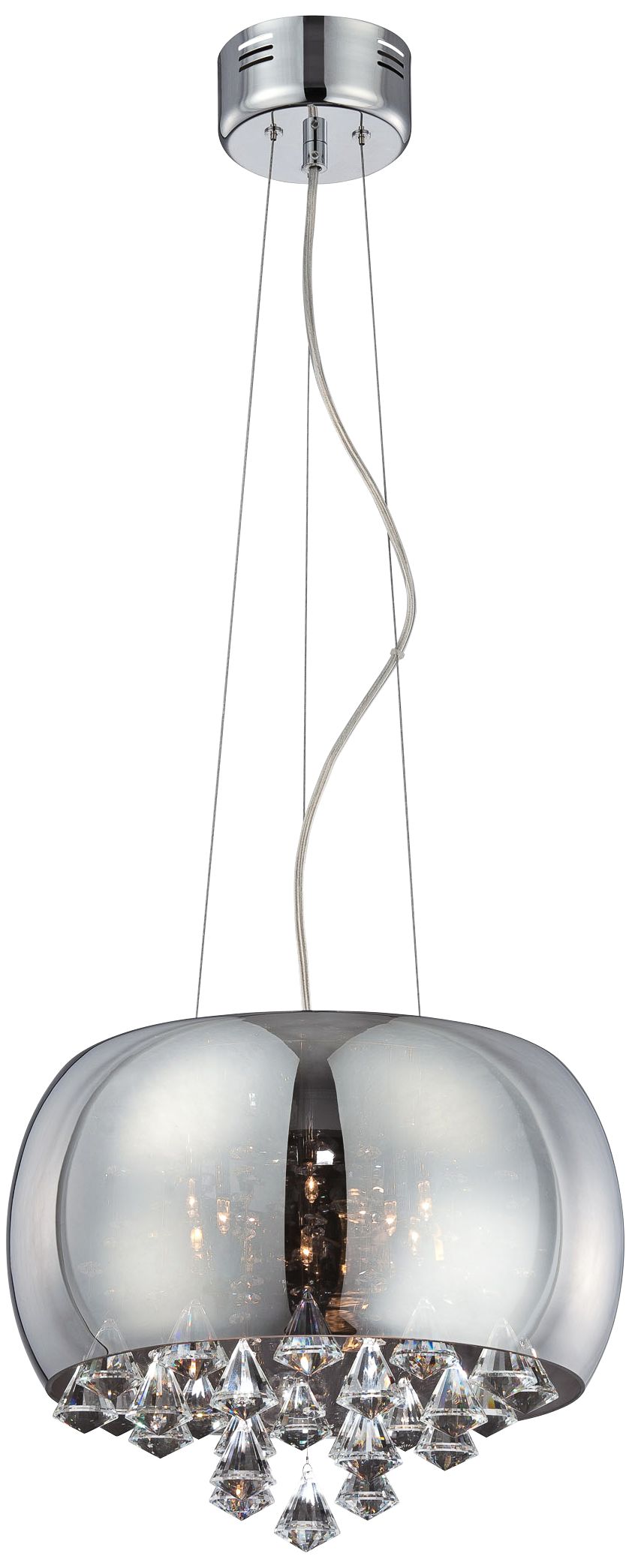 Lite Source Smoked Glass 15 1/2" Wide Crystal Pendant Light