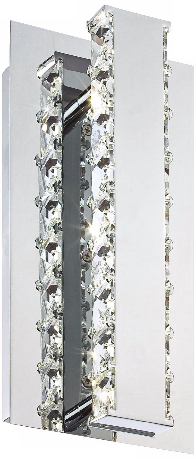 Cronos 11" High Chrome and Crystal LED Wall Sconce