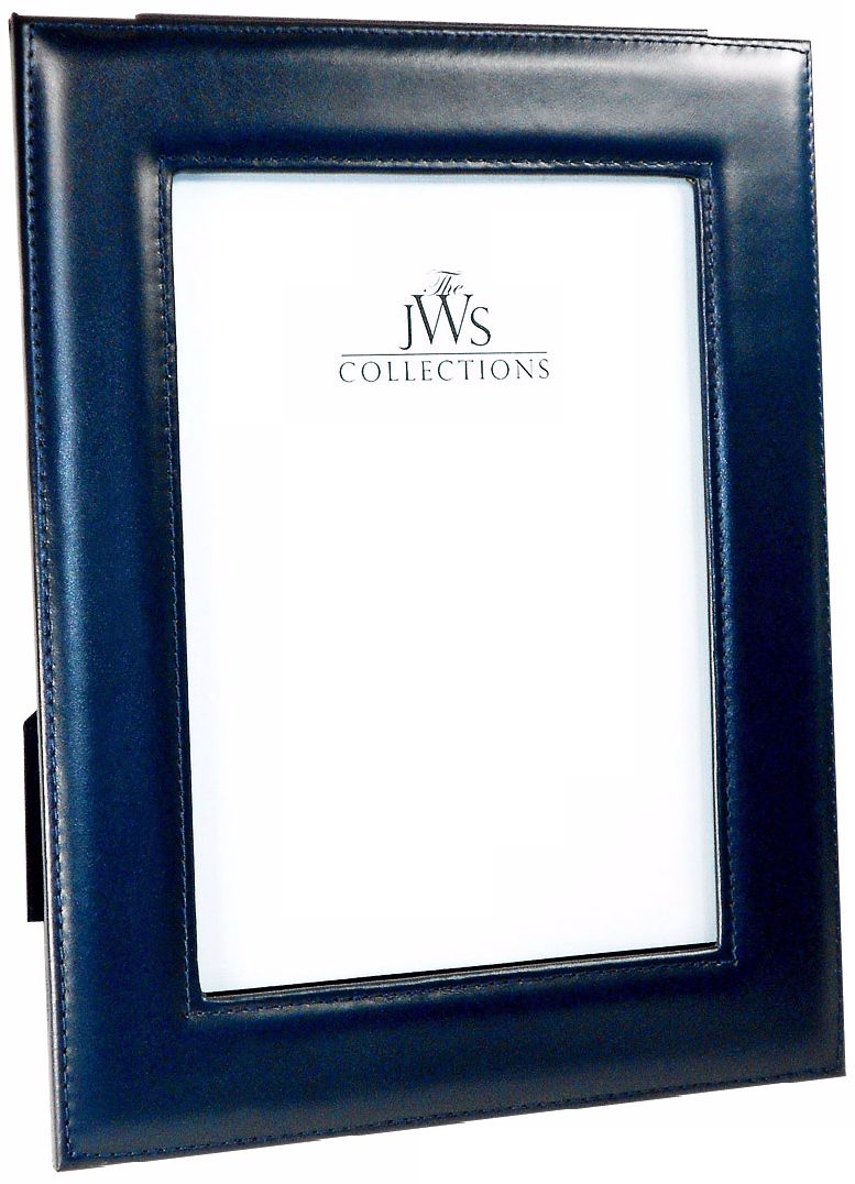 Navy 5x7 Cowhide Leather Picture Frame