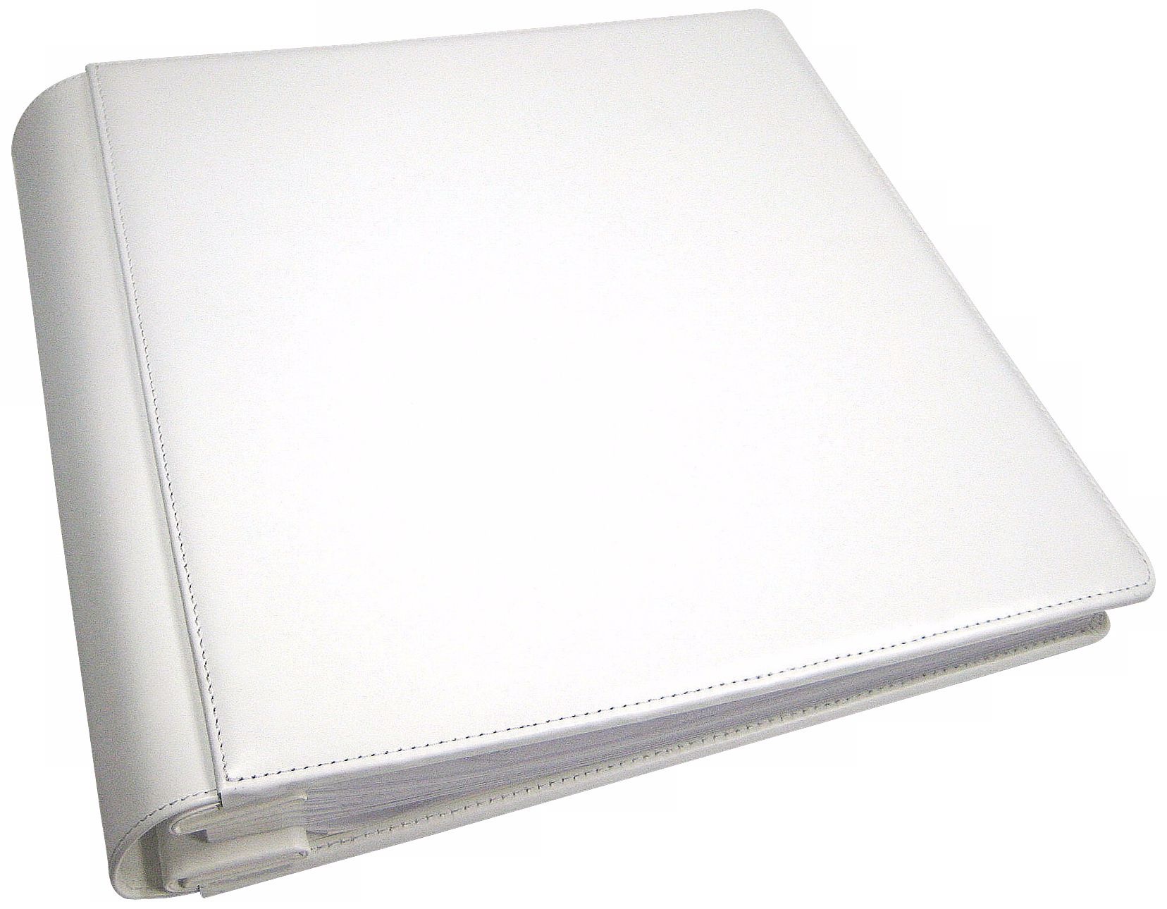 White 8x10 Cowhide Leather Photo Album