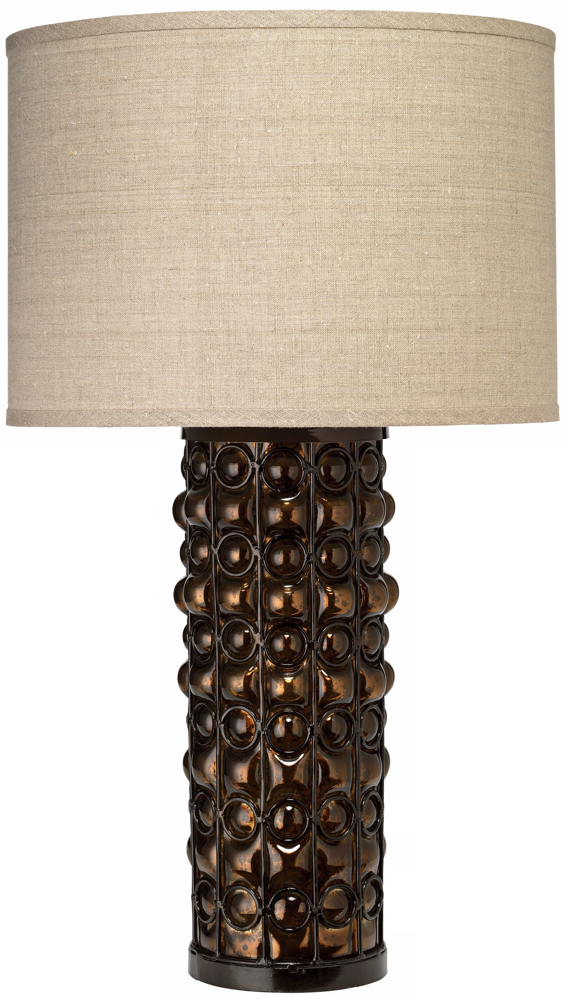 Jamie Young Arbor Cylinder Chocolate Glass Table Lamp