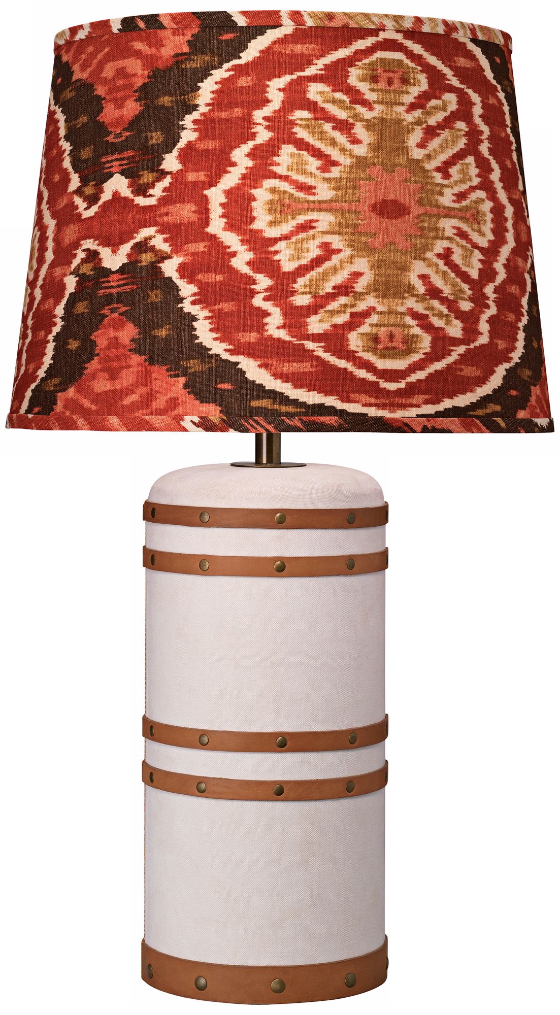 Jamie Young Barrel Ikat and Vintage Canvas Buffet Lamp