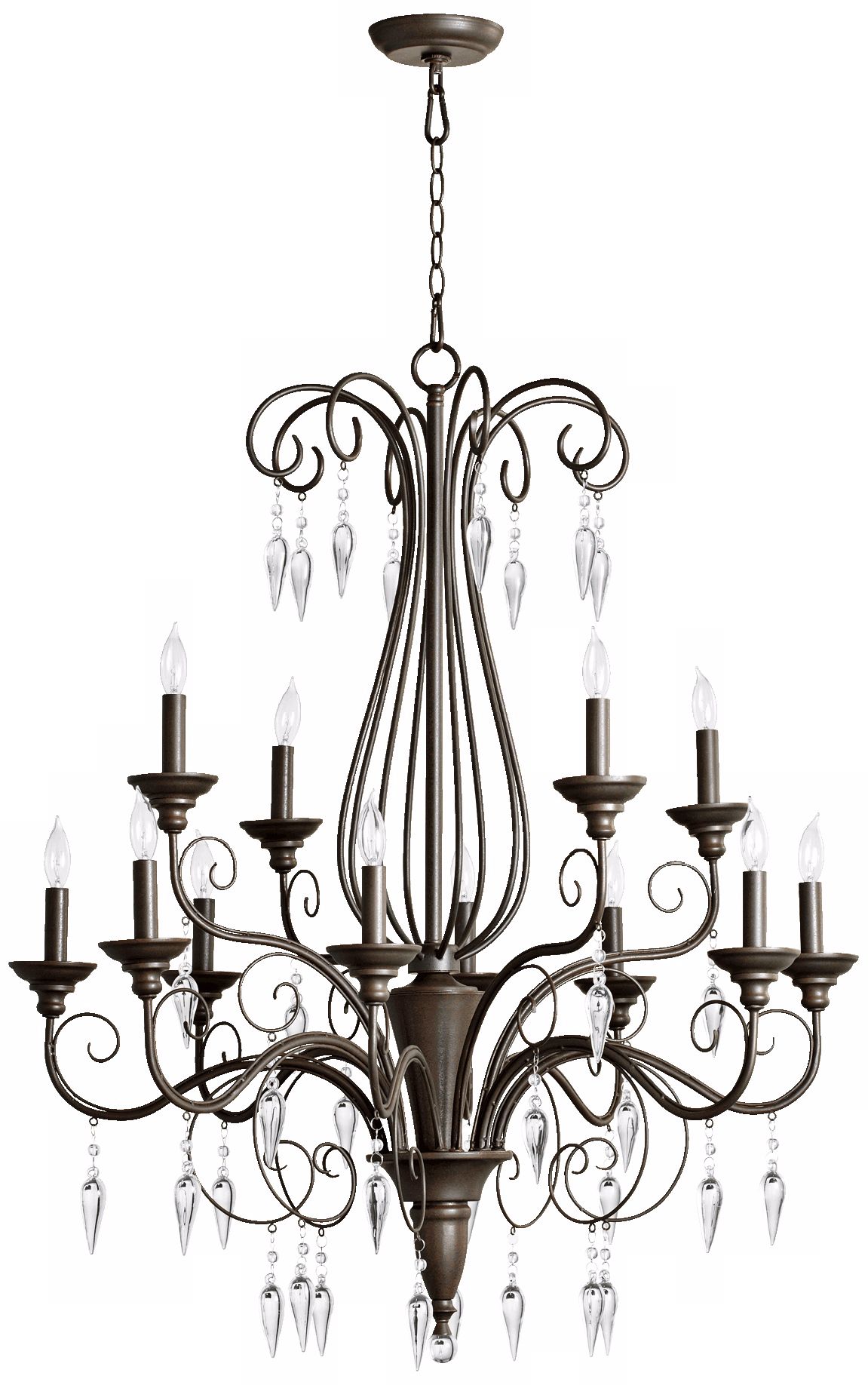 Quorum Vesta 12-Light 32" Wide Oiled Bronze Chandelier