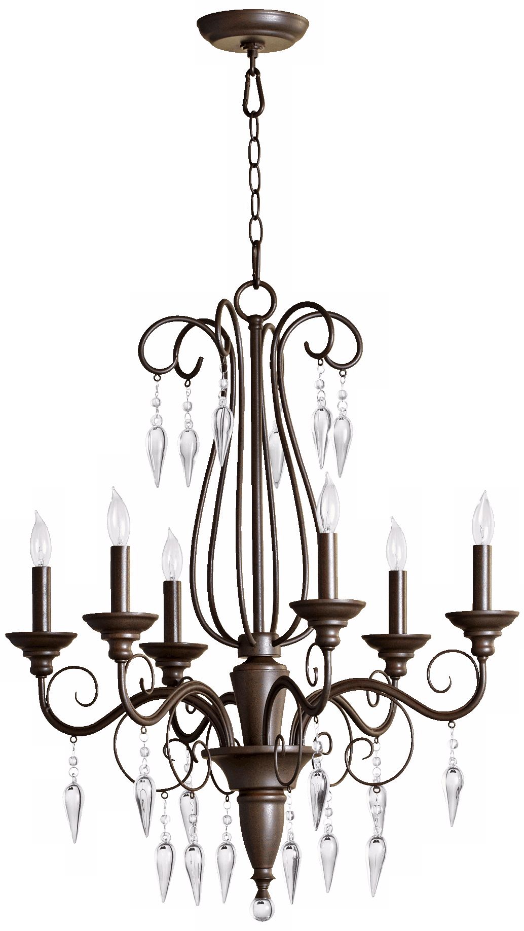 Quorum Vesta 6-Light 24" Wide Oiled Bronze Chandelier