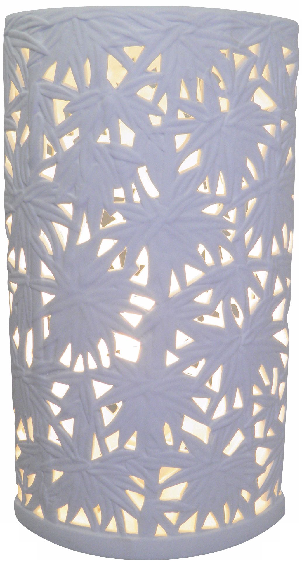 Stella Carved Tropical White Ceramic Accent Uplight