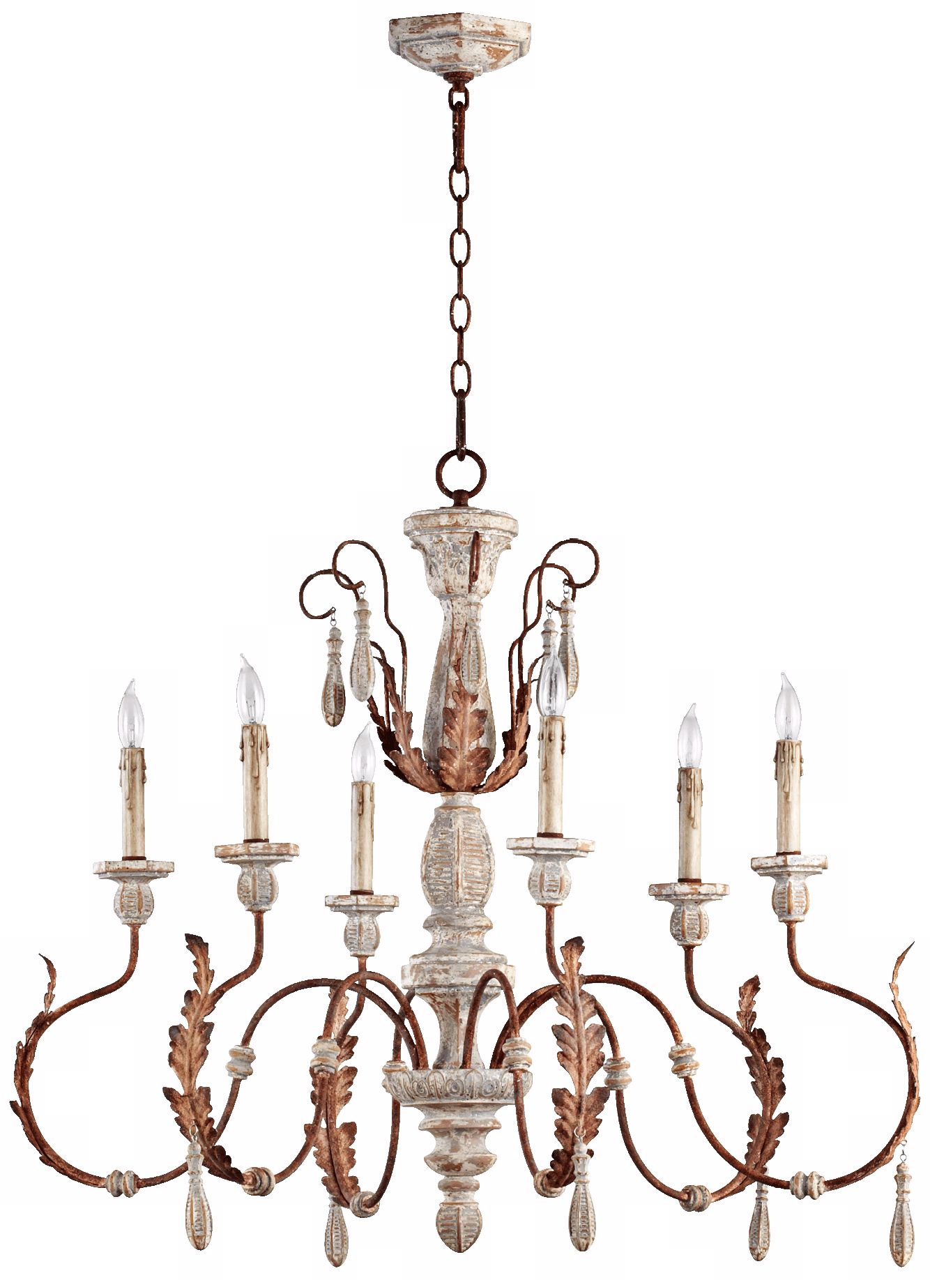 Quorum La Maison 6-Light 35 1/2" Manchester Grey Chandelier