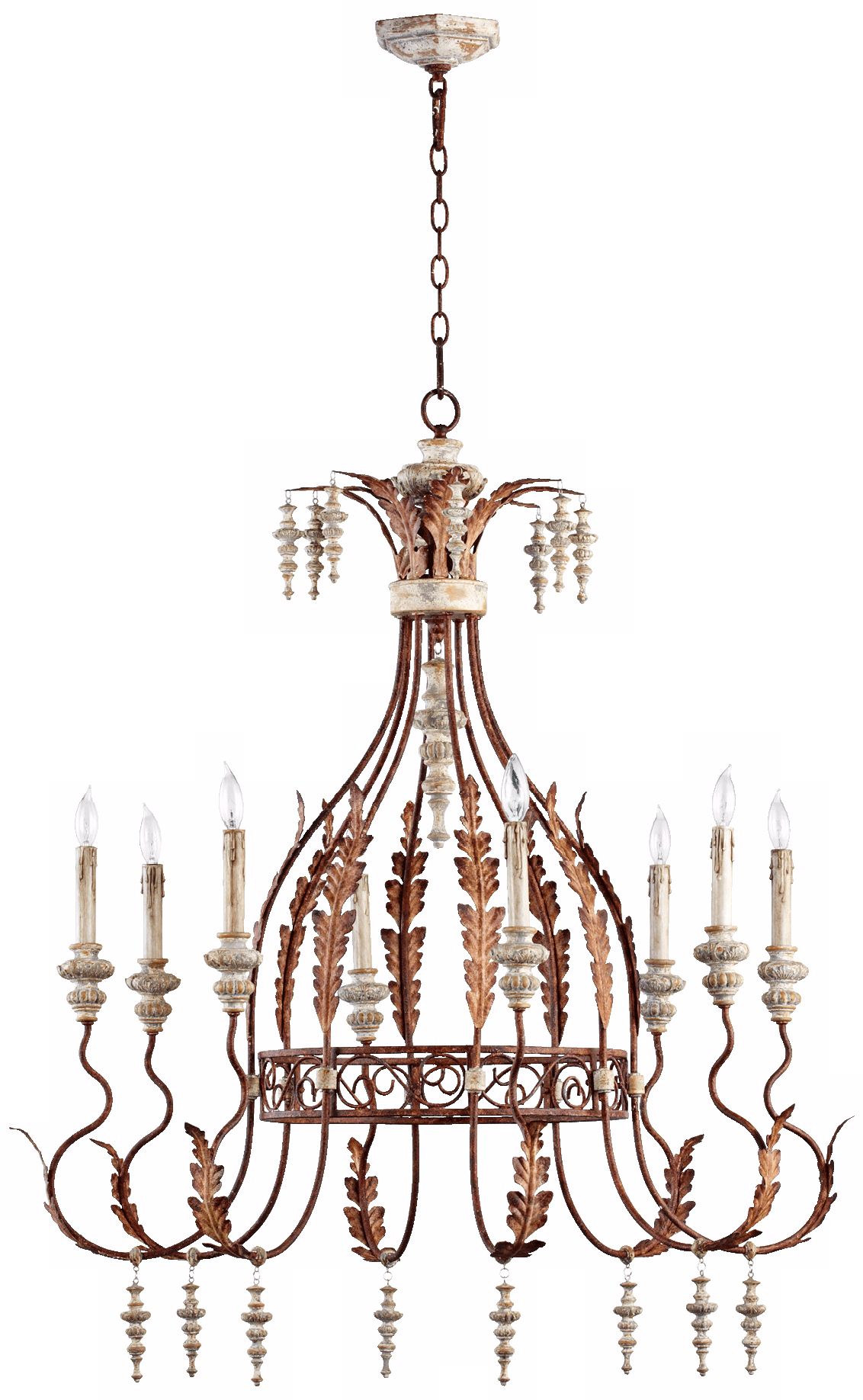 Quorum La Maison 8-Light 34 1/2" Manchester Grey Chandelier