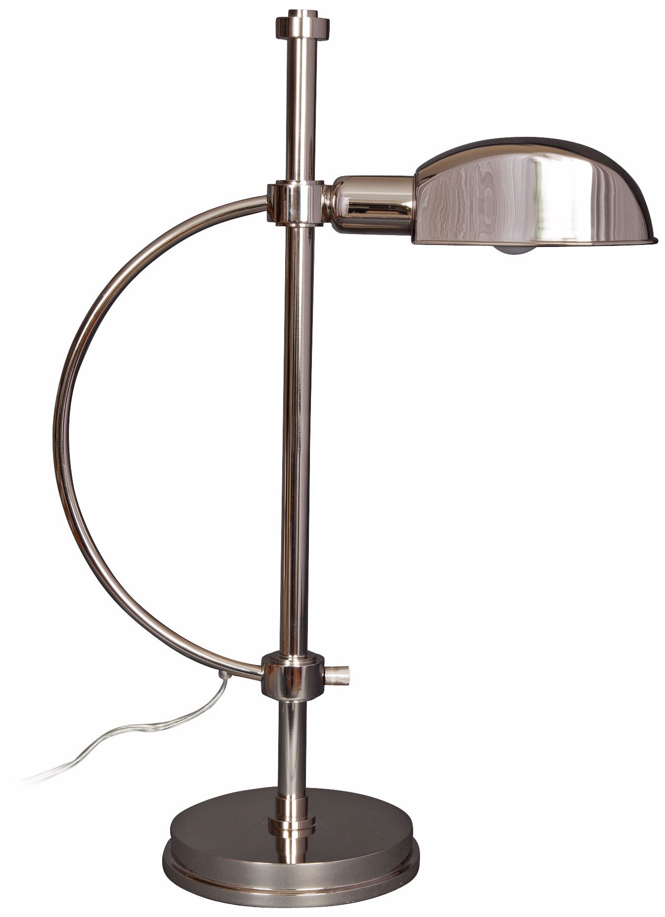 Lummo Rondo Polished Nickel Pharmacy Style Desk Lamp